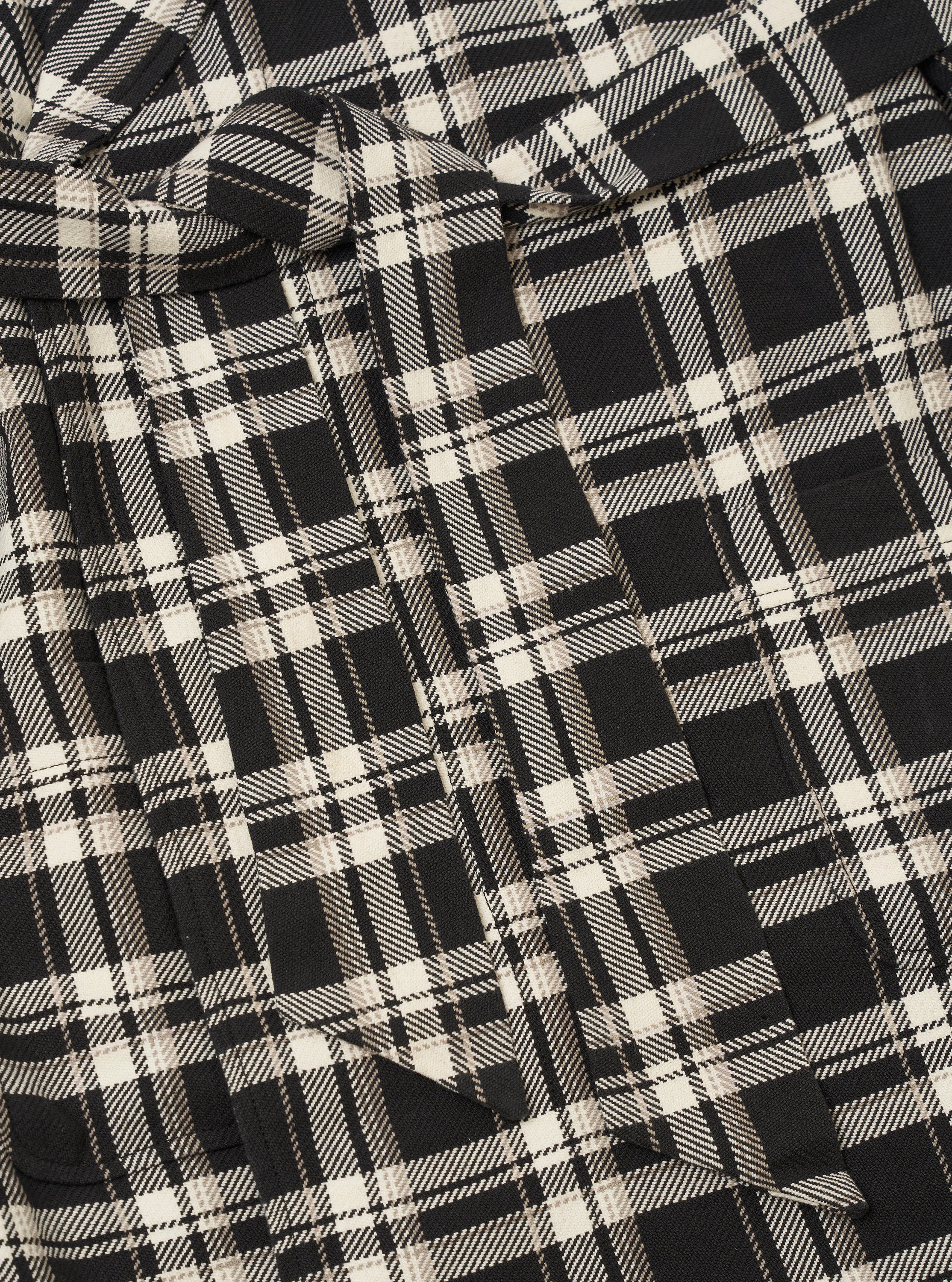Black Twill Check Short Dressing Gown - Image 5