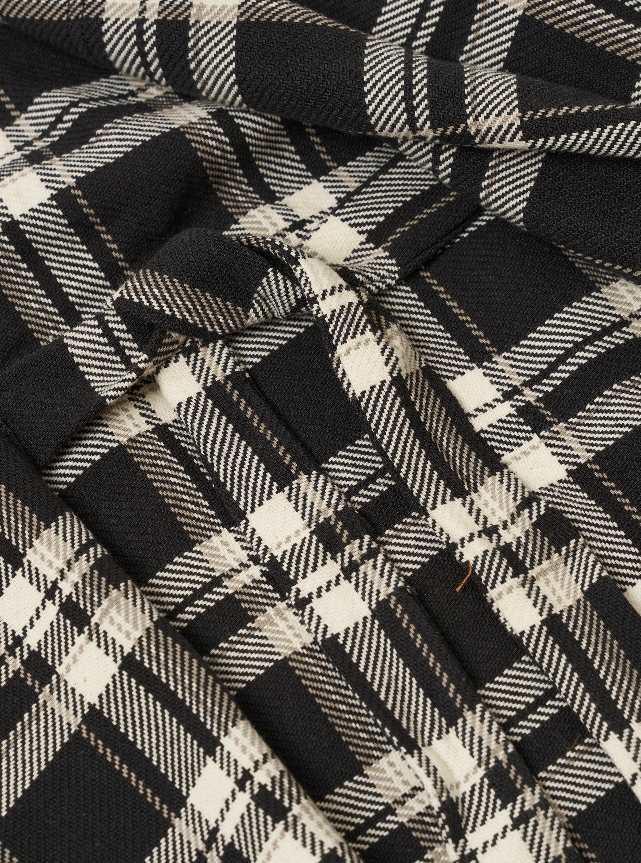 Black Twill Check Short Dressing Gown - Image 6