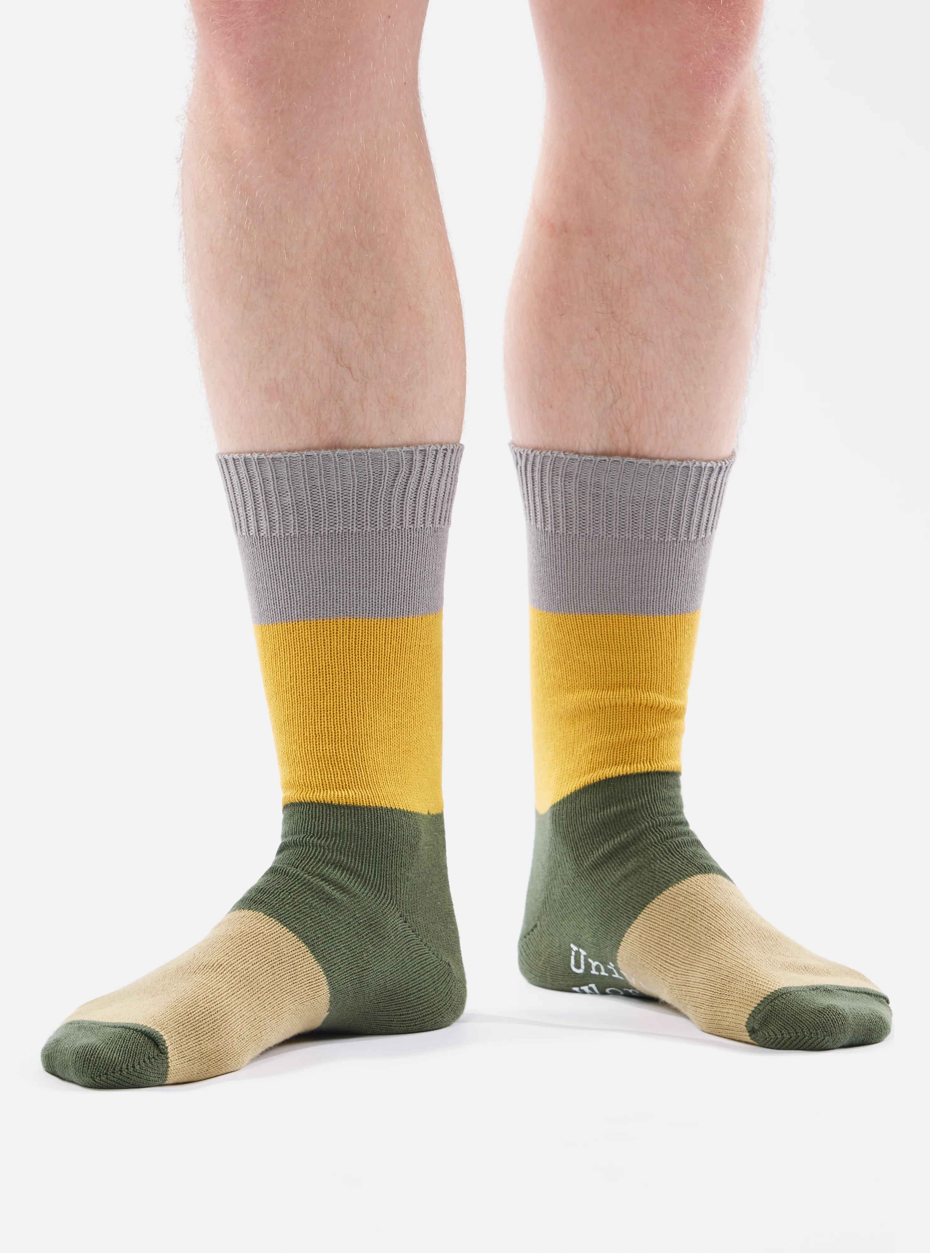 Grey/Gold Cotton Bold Stripe Sock - Image 4
