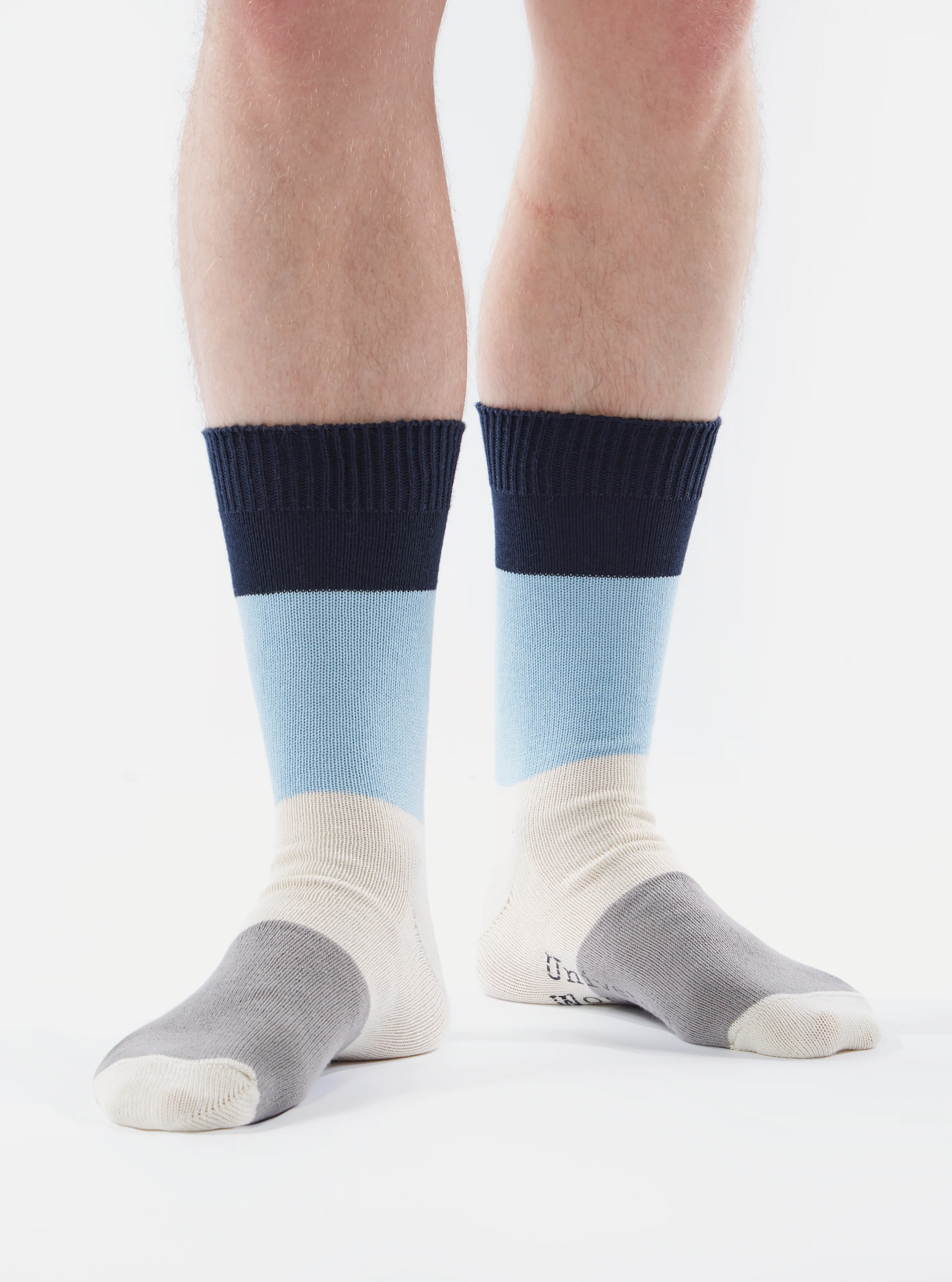 Navy/Sky Cotton Bold Stripe Sock - Image 3