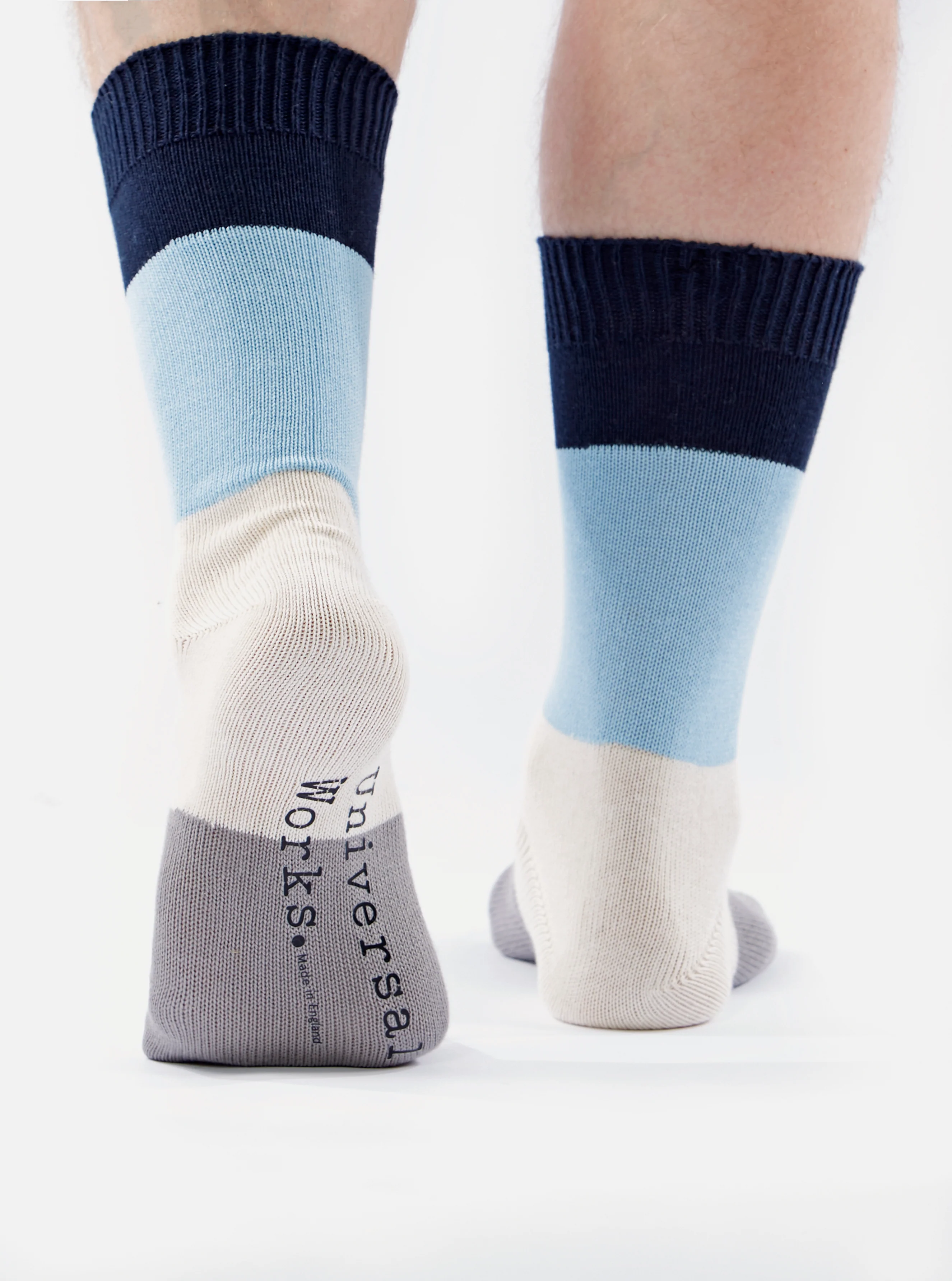 Navy/Sky Cotton Bold Stripe Sock - Image 5