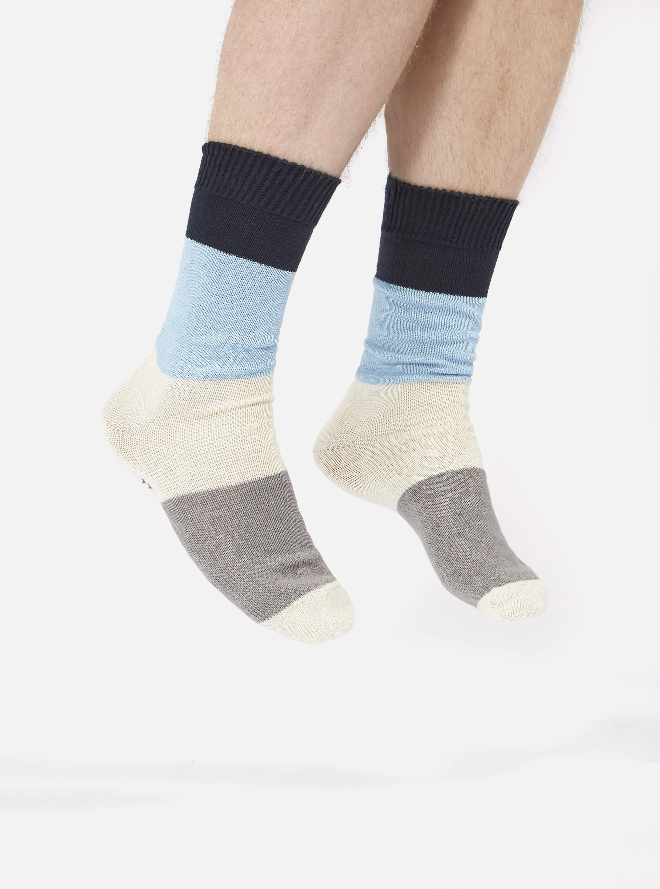 Navy/Sky Cotton Bold Stripe Sock - Image 6