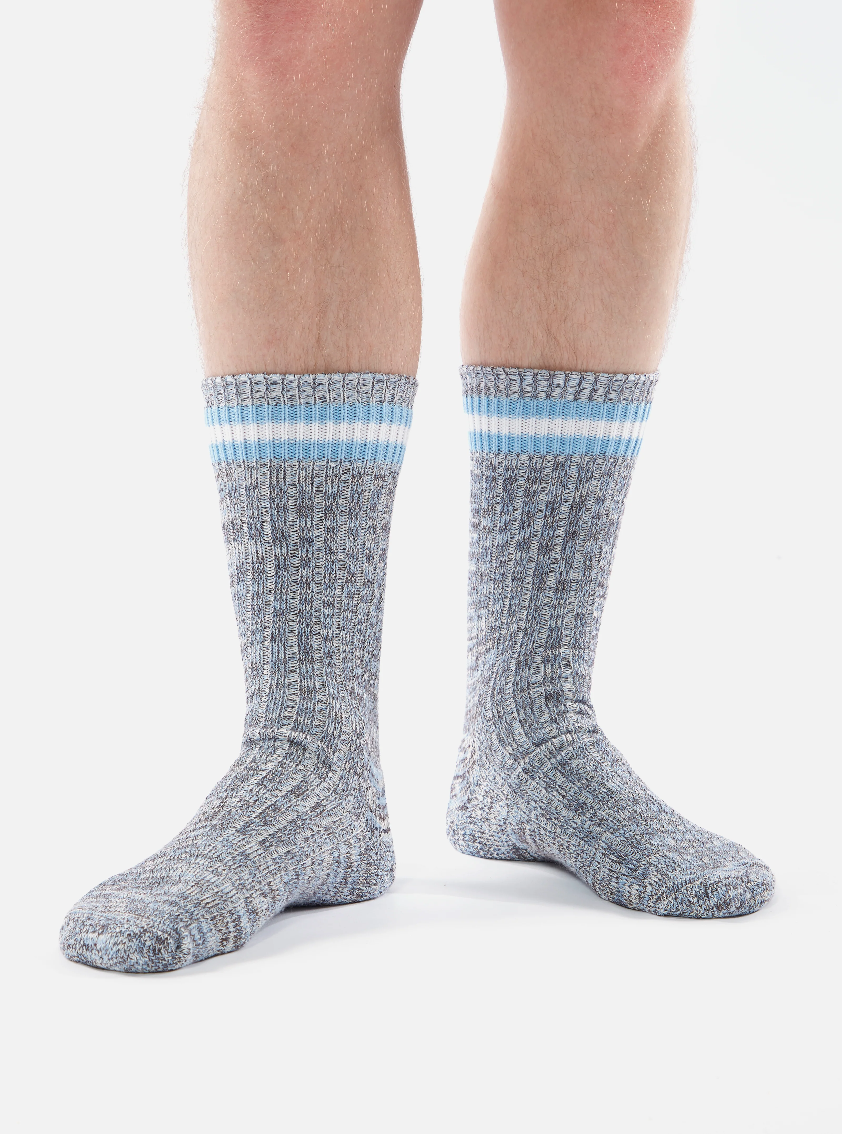 Cornish Blue Cotton Everyday Stripe Sock - Image 4