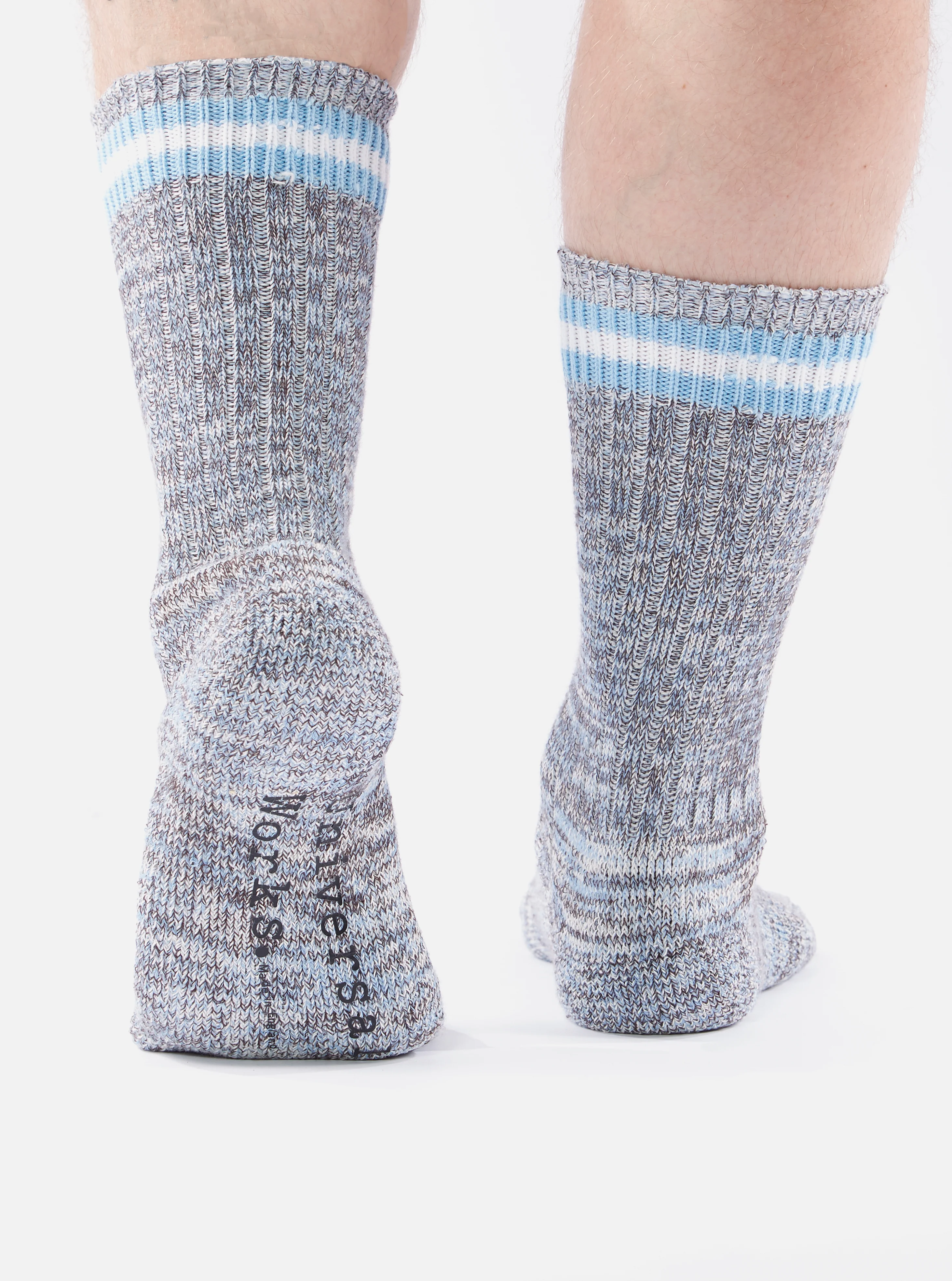 Cornish Blue Cotton Everyday Stripe Sock - Image 5
