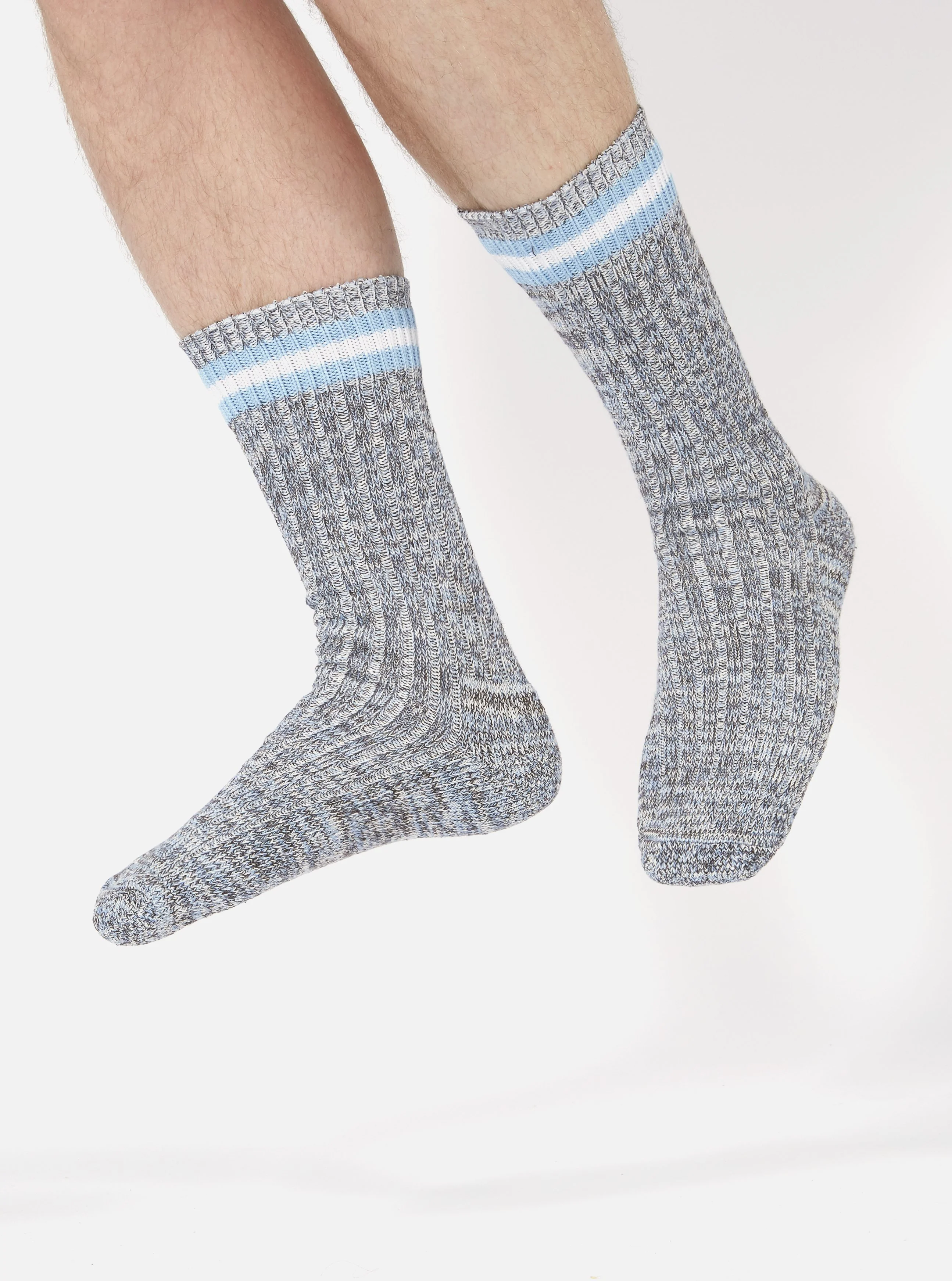 Cornish Blue Cotton Everyday Stripe Sock - Image 6