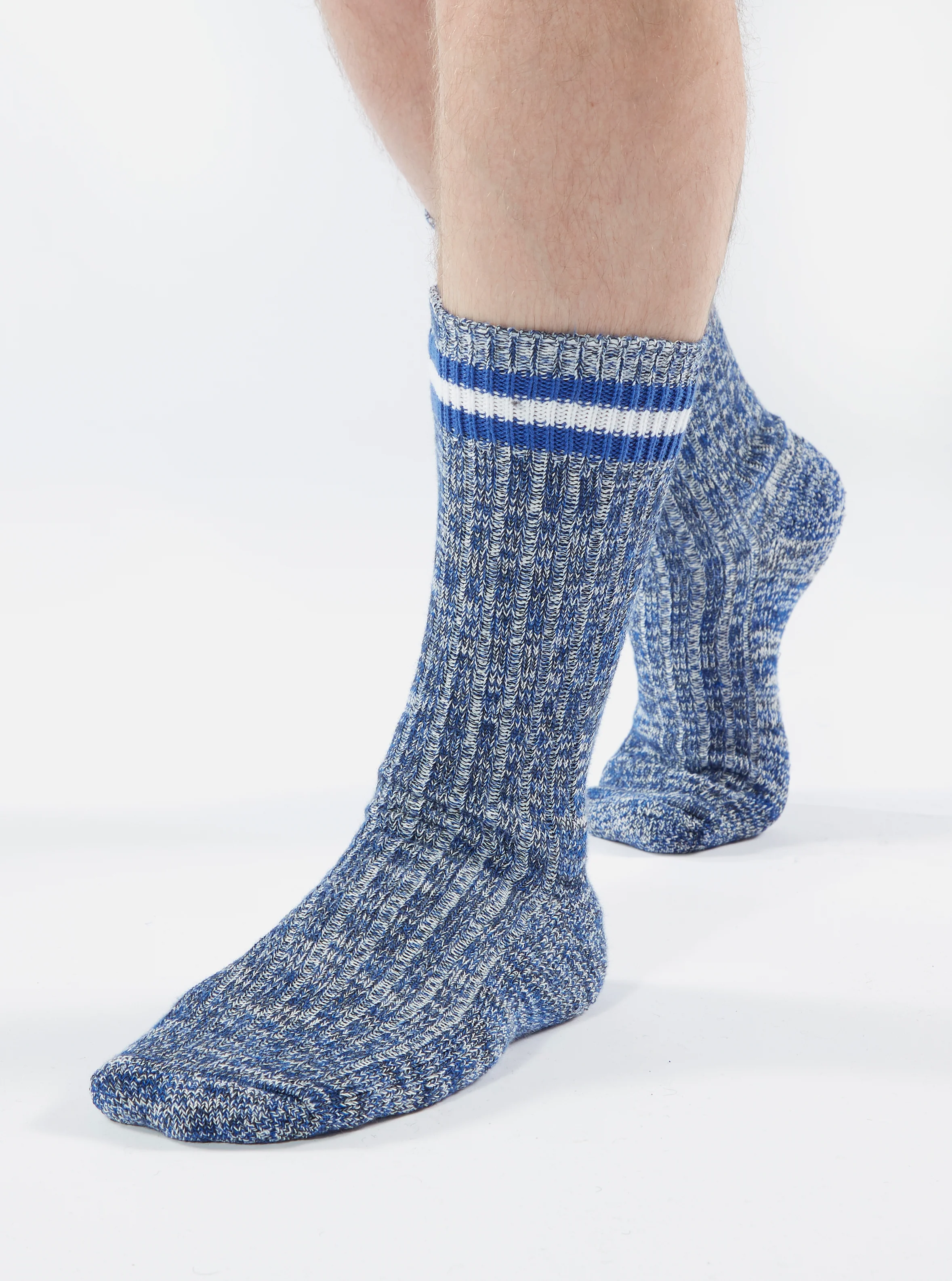 Navy Cotton Everyday Stripe Sock - Image 3
