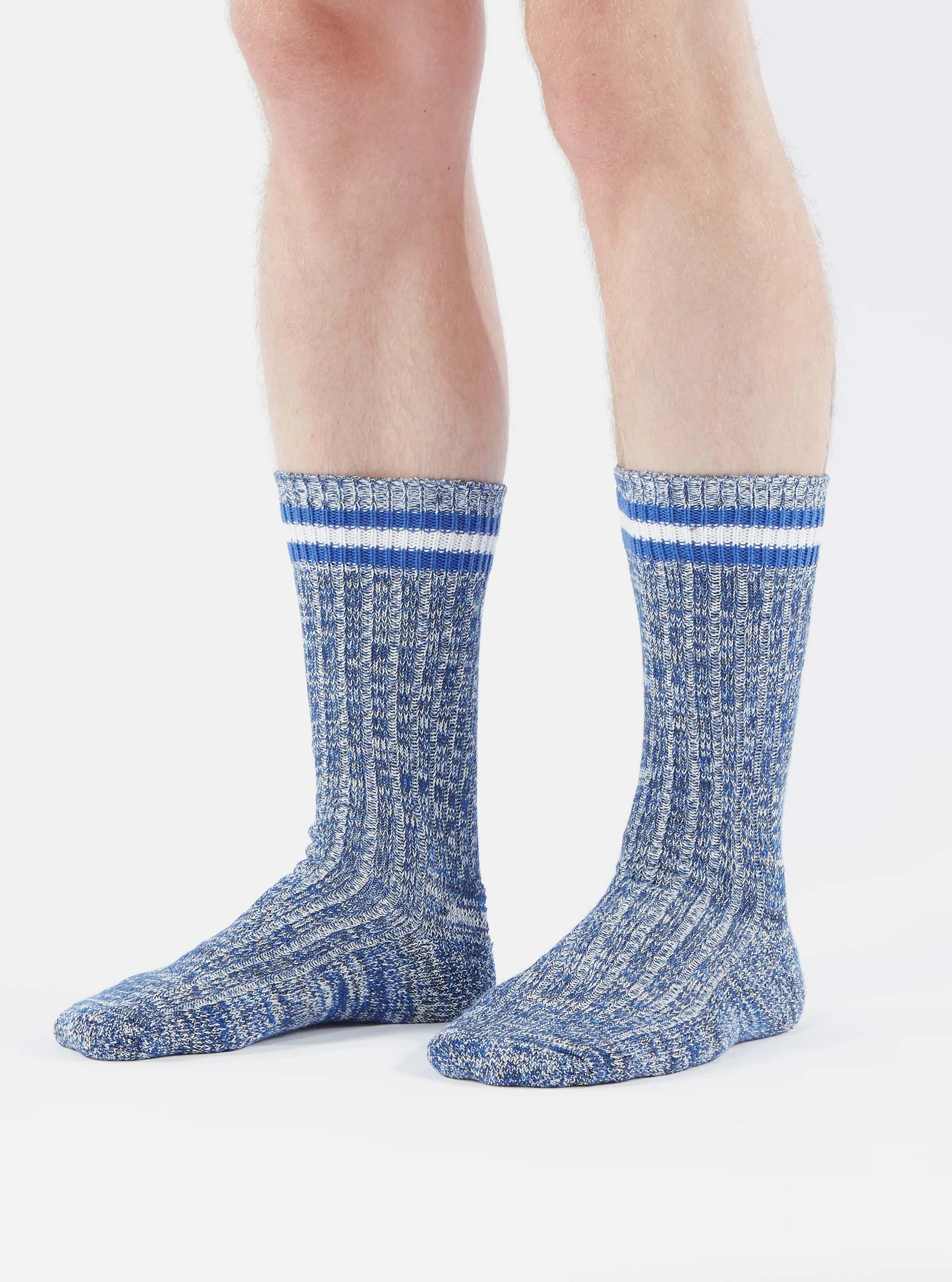 Navy Cotton Everyday Stripe Sock - Image 5