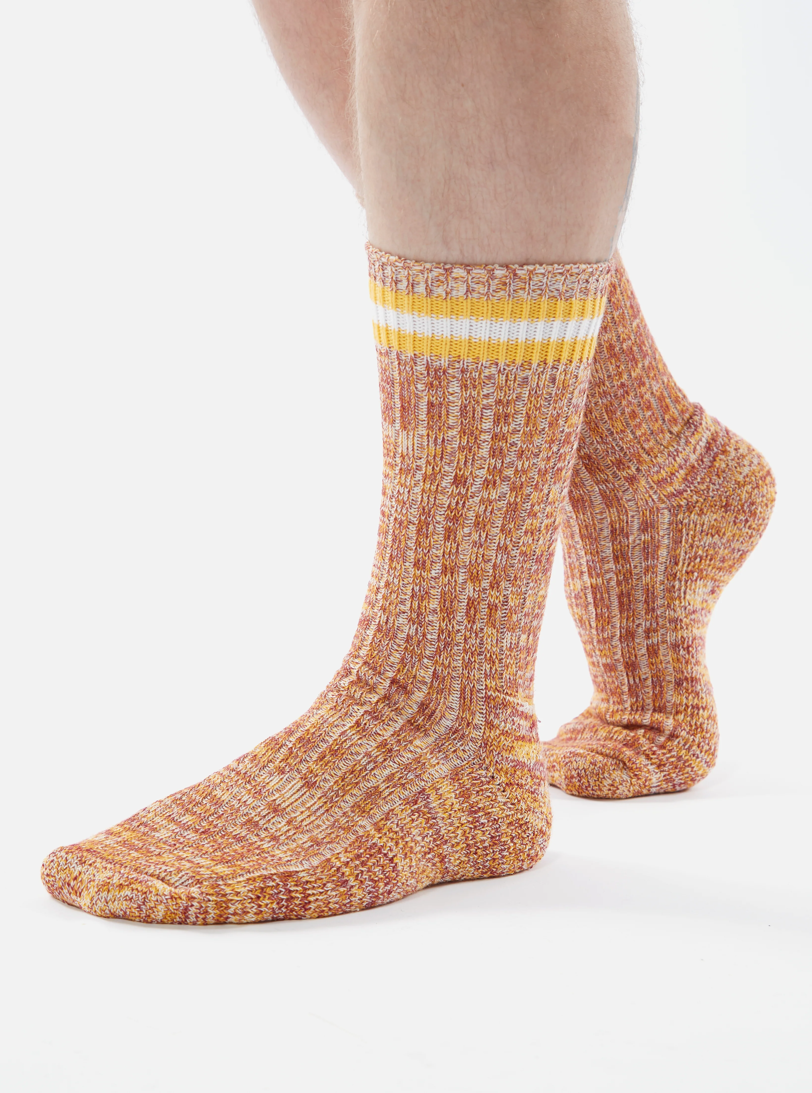 Yellow Cotton Everyday Stripe Sock - Image 4