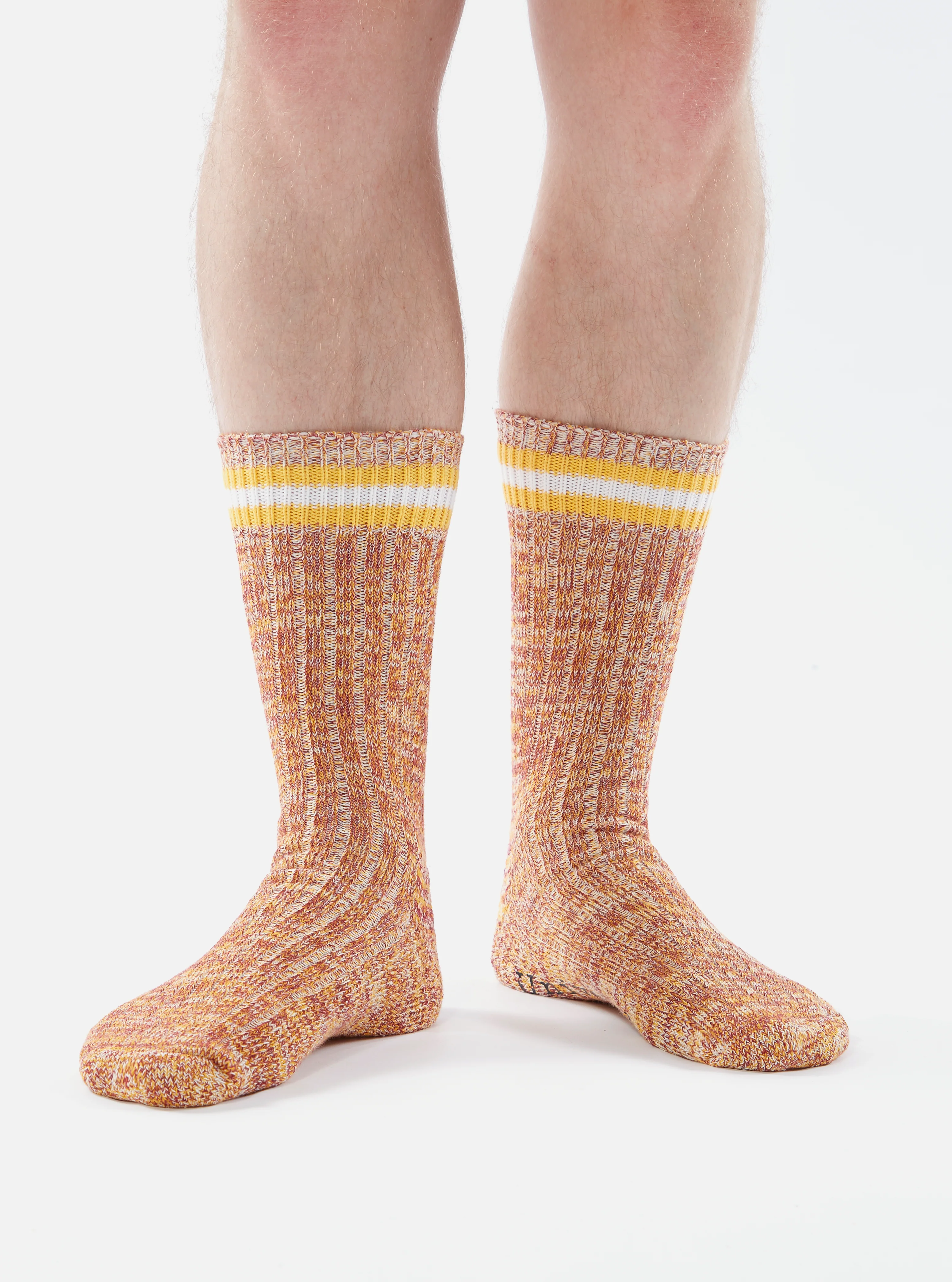 Yellow Cotton Everyday Stripe Sock - Image 5