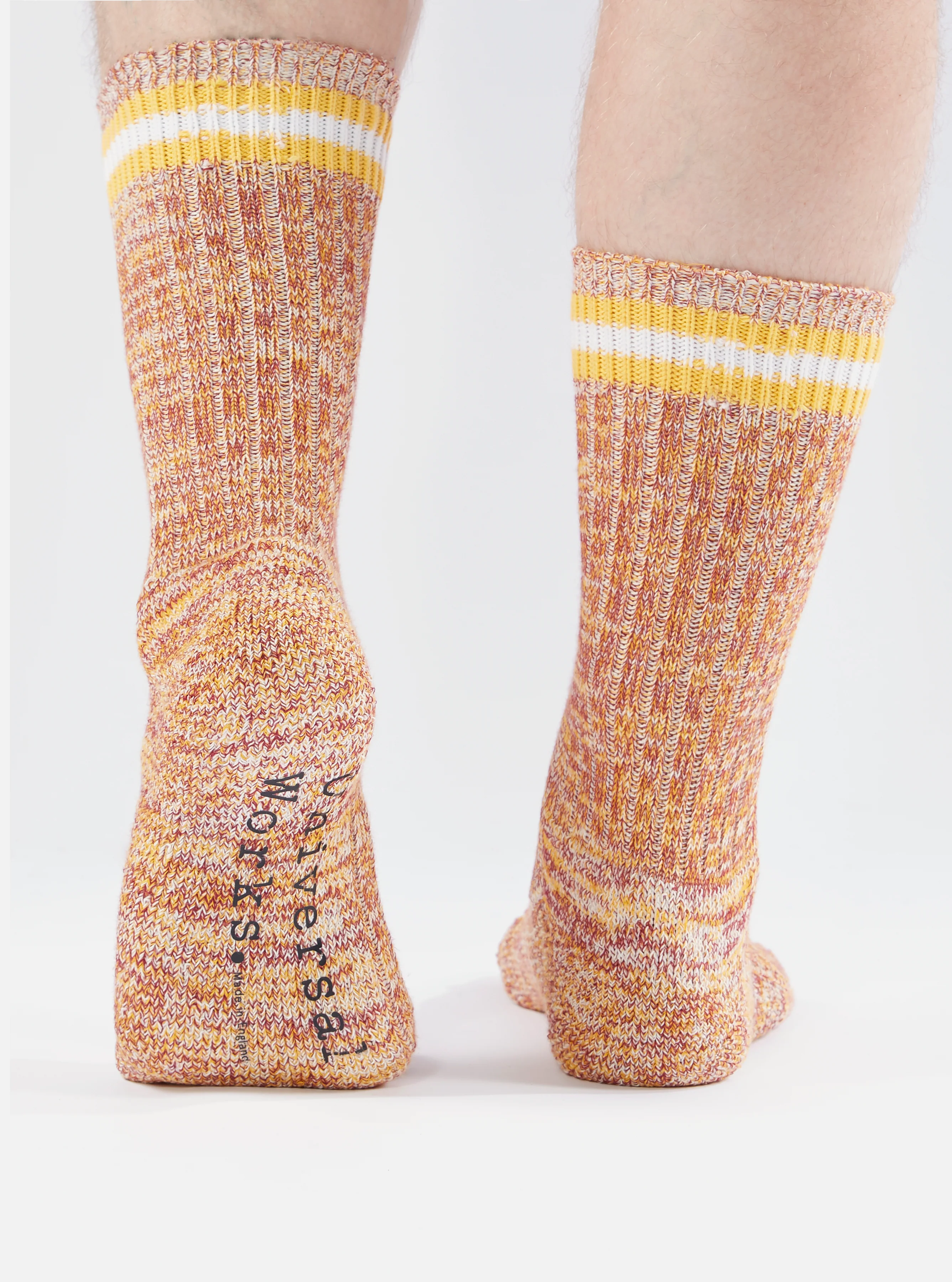 Yellow Cotton Everyday Stripe Sock - Image 6