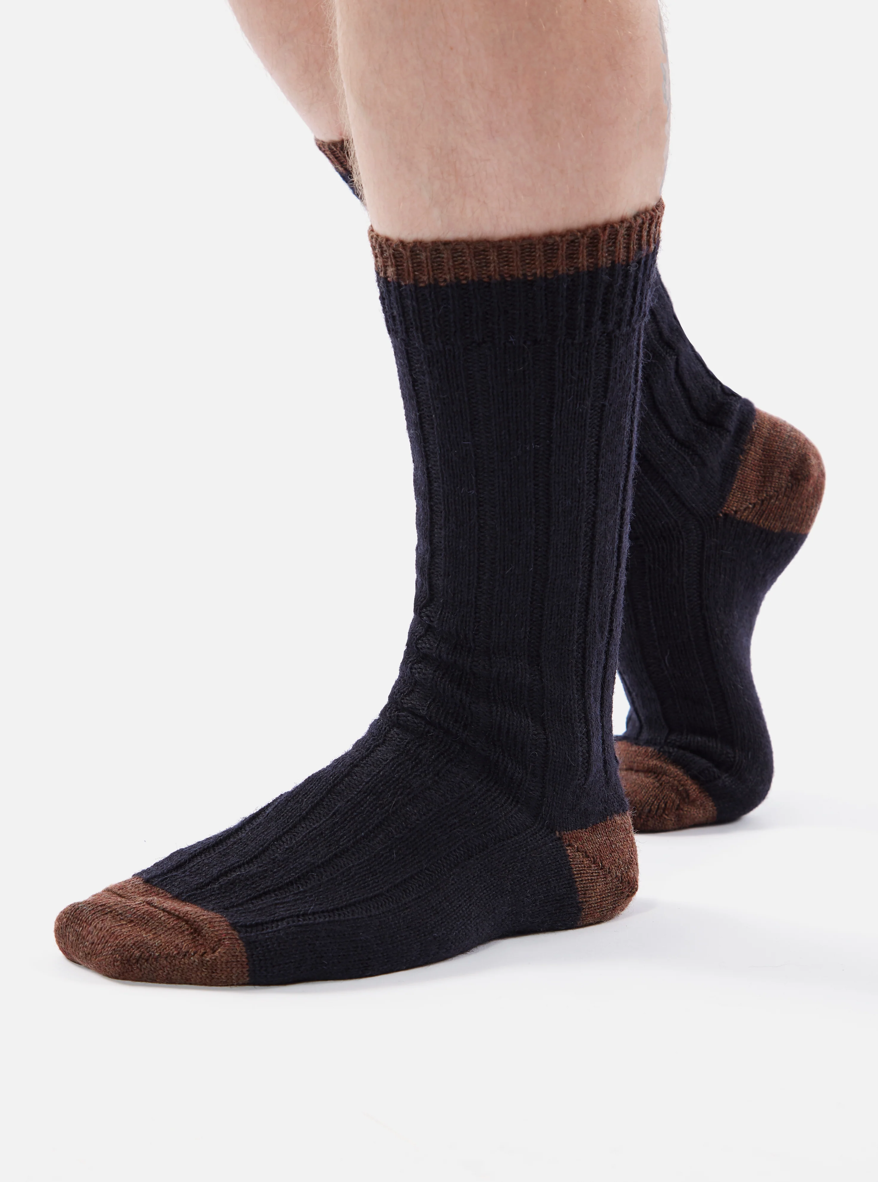Navy Wool Hike Sock - Image 3