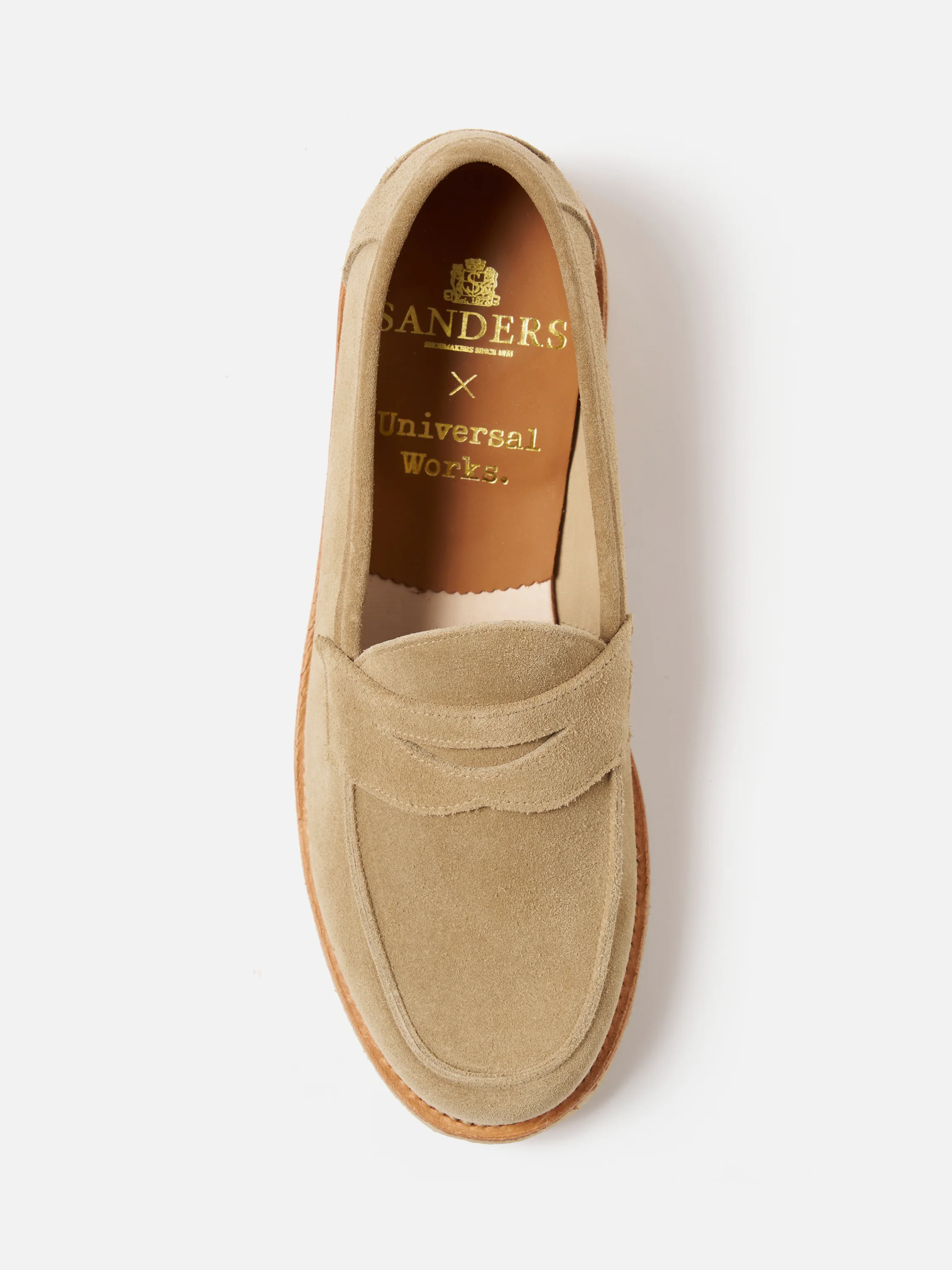 Sanders for Universal Works Milkshake Suede Edwin Loafer - Image 5