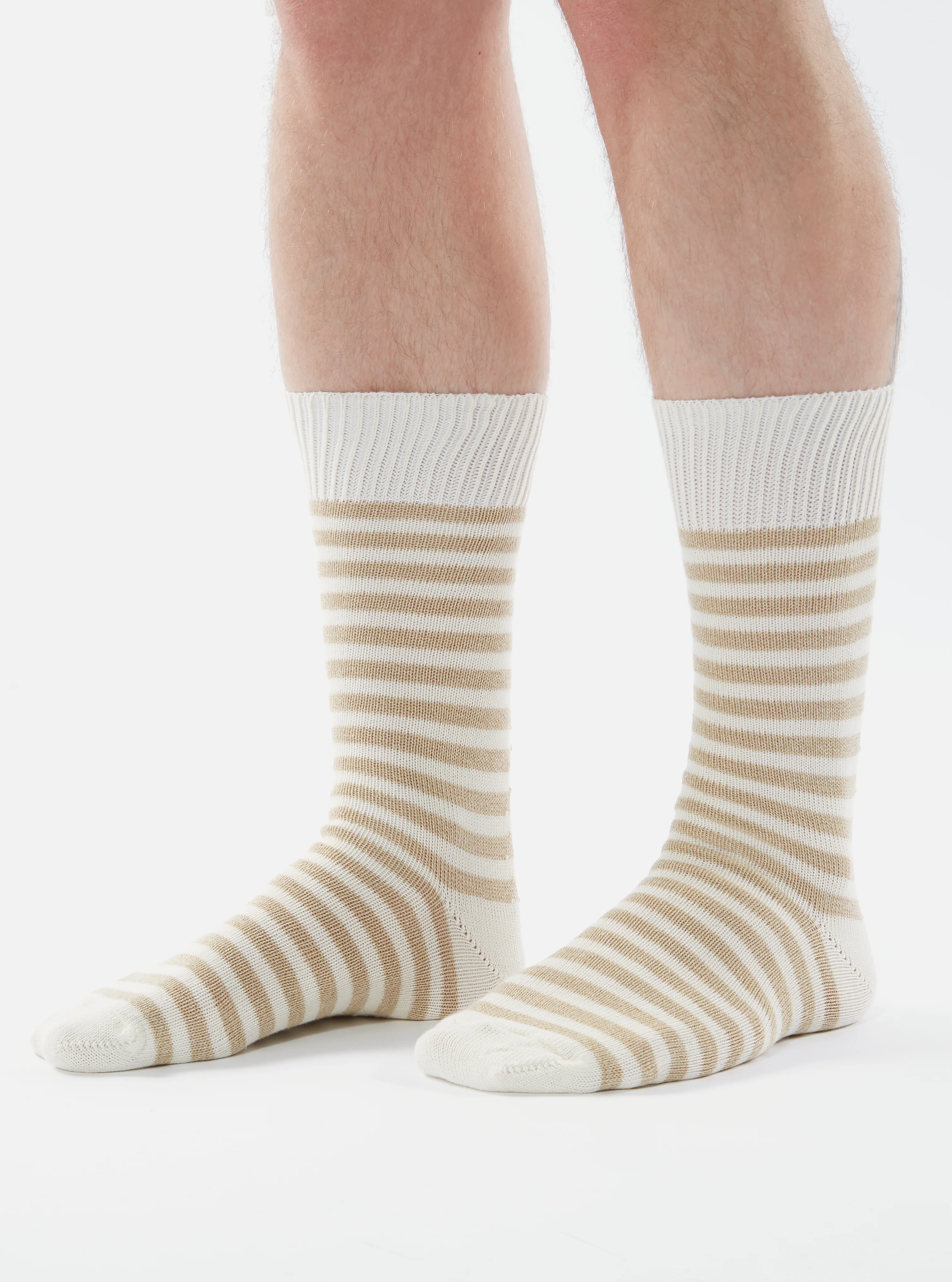 Ecru Cotton Stripe Sock - Image 4
