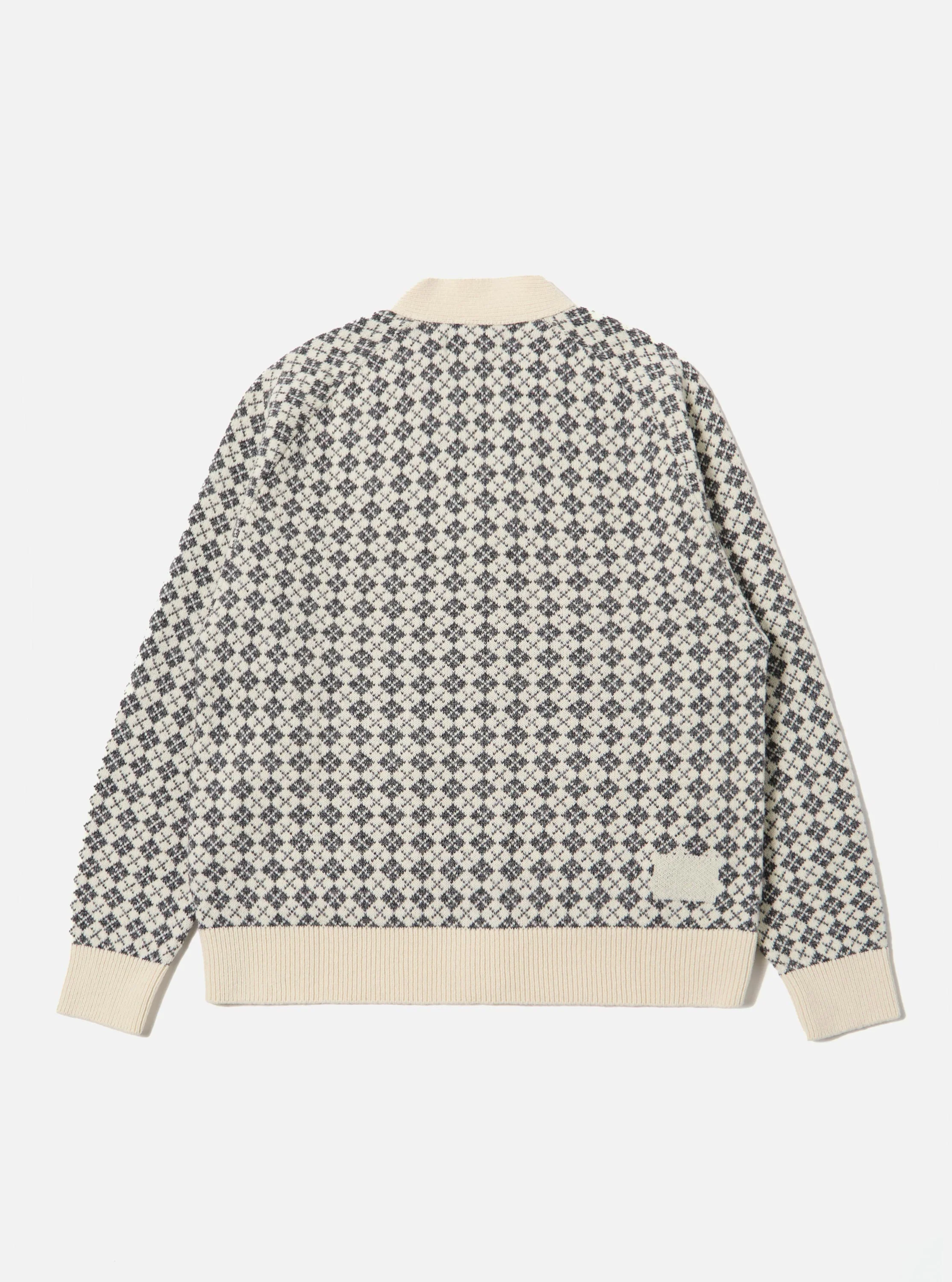 Ecru/Grey Plain Knit Argyll Allan Cardigan - Image 5