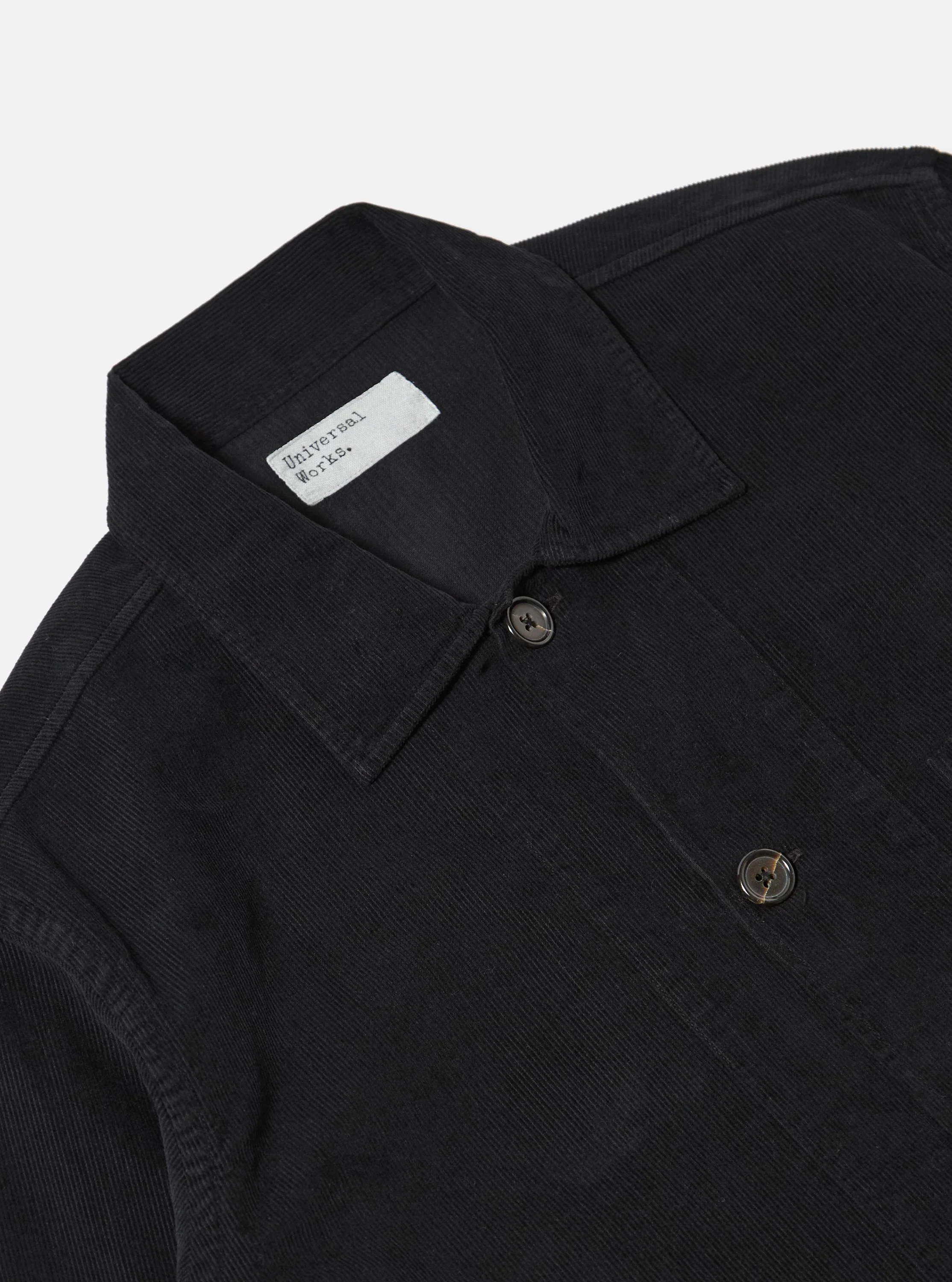 Black Fine Cord Bakers Overshirt - Image 6