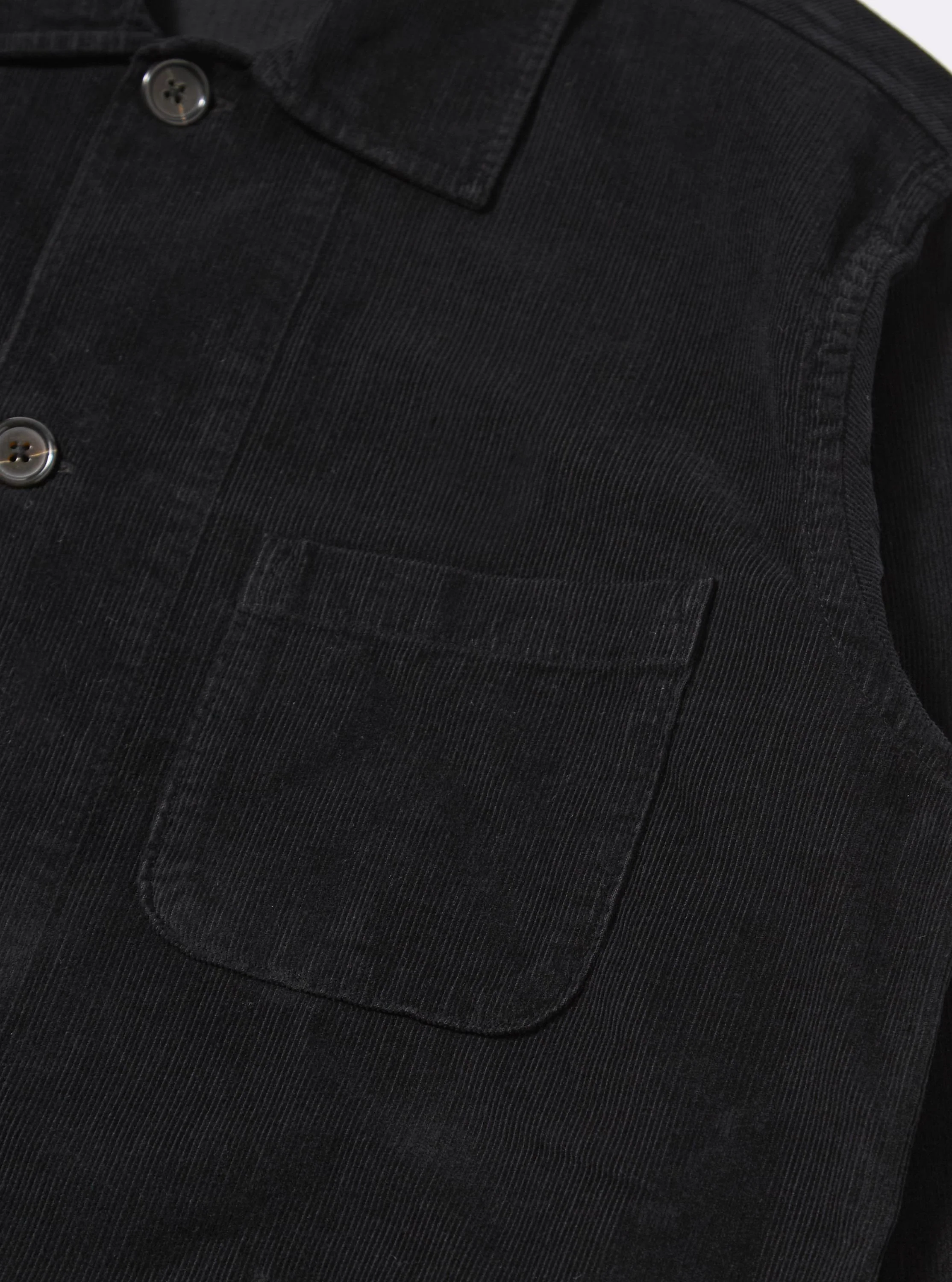 Black Fine Cord Bakers Overshirt - Image 7