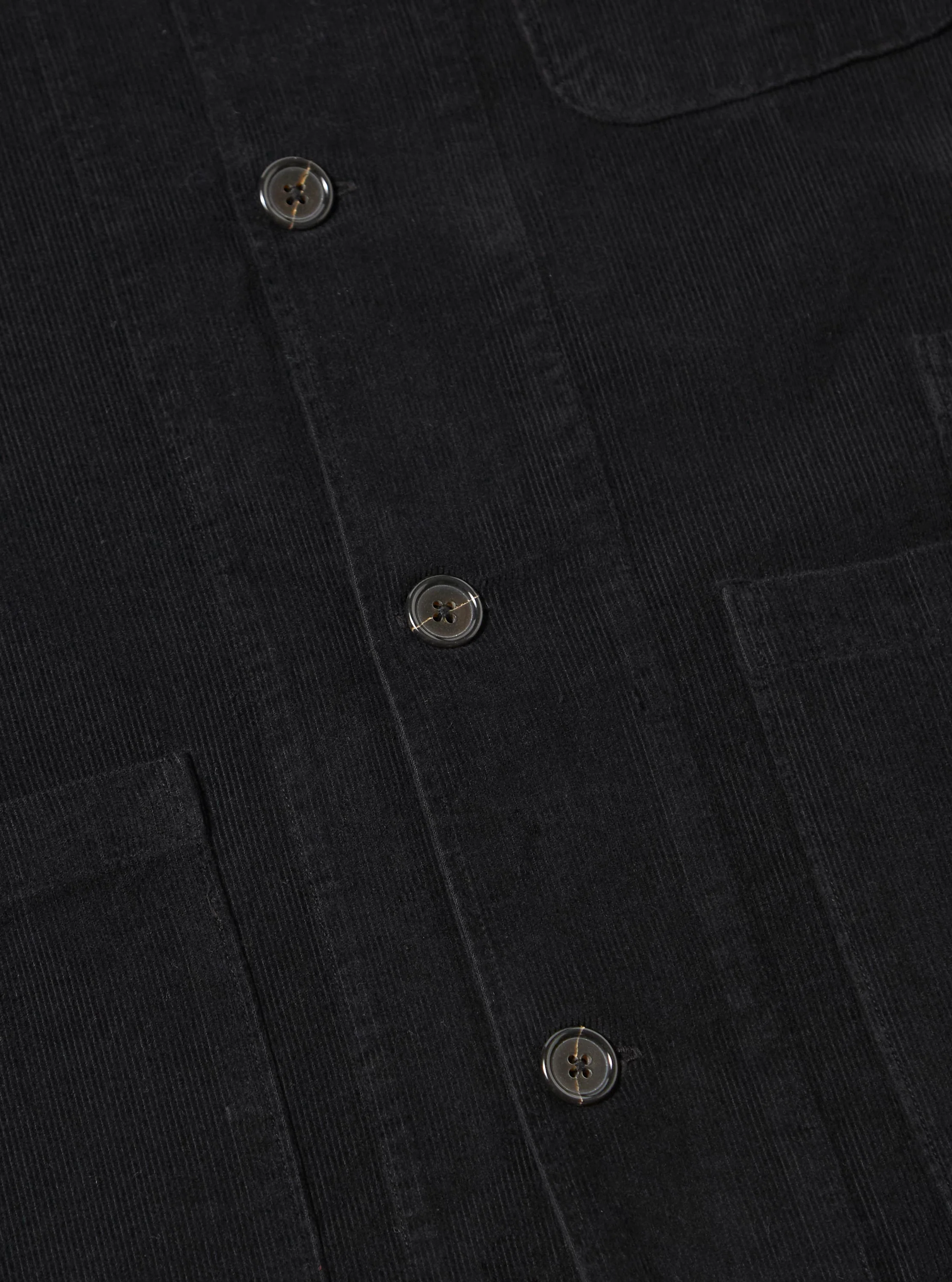 Black Fine Cord Bakers Overshirt - Image 8