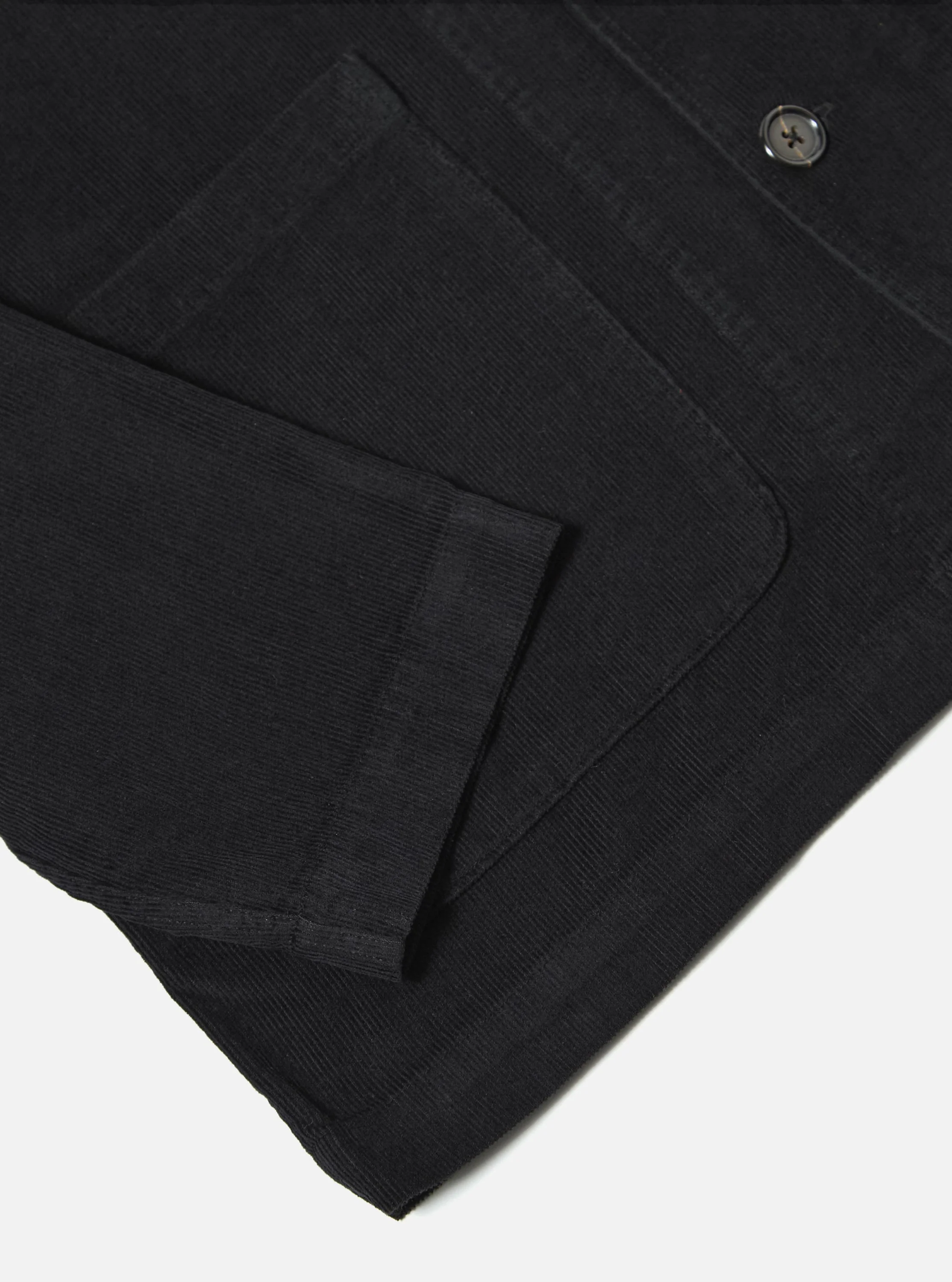 Black Fine Cord Bakers Overshirt - Image 9