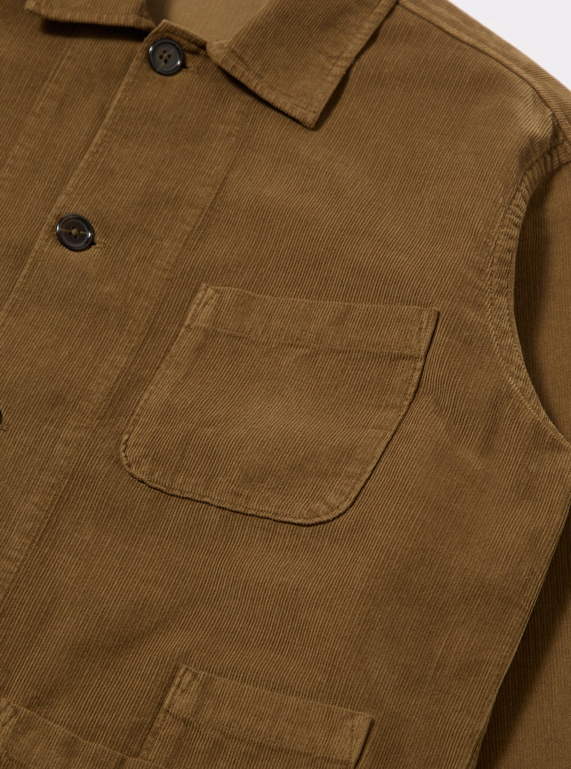 Khaki Fine Cord Bakers Overshirt - Image 6