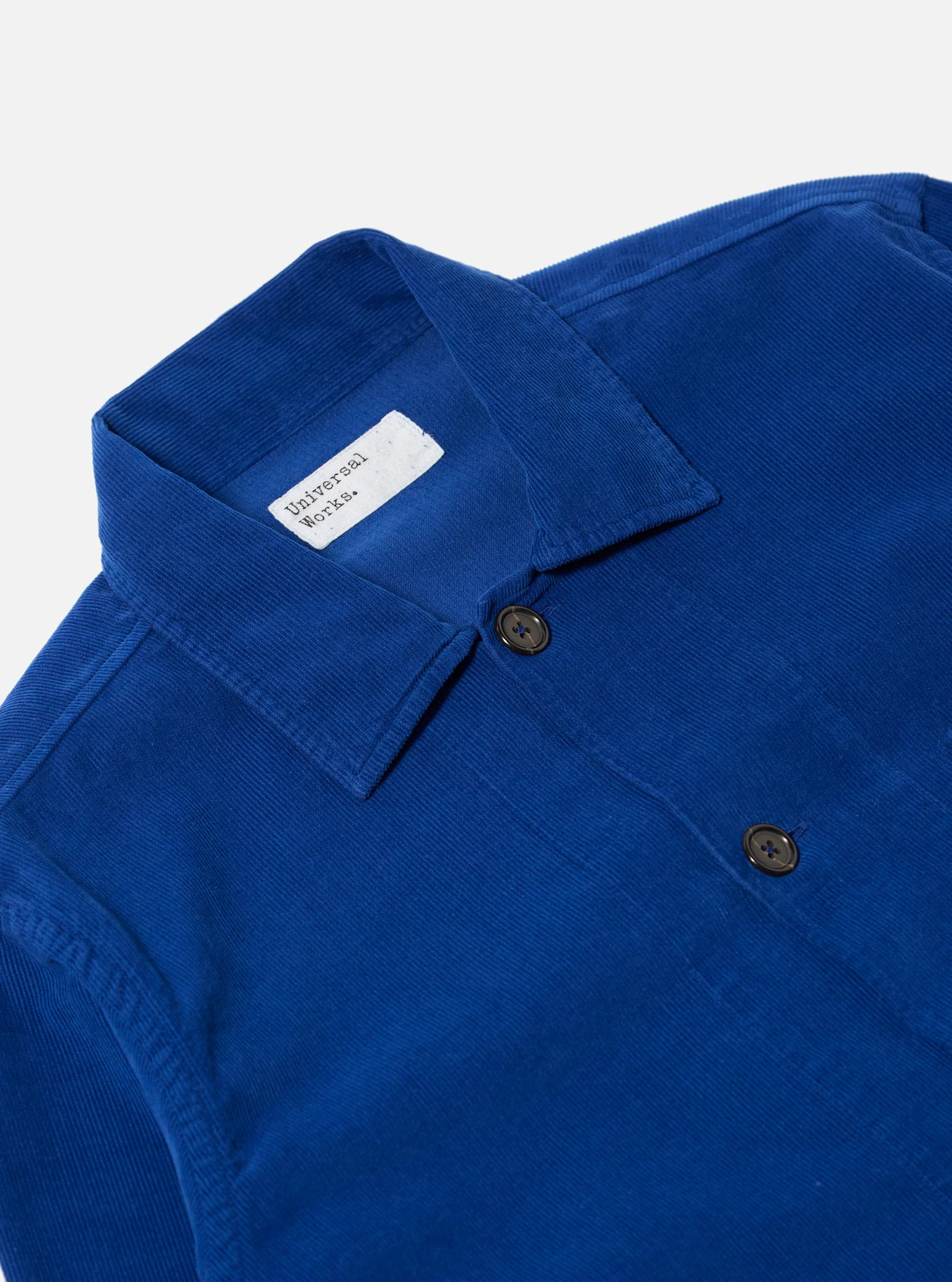 Work Blue Fine Cord Bakers Overshirt - Image 6