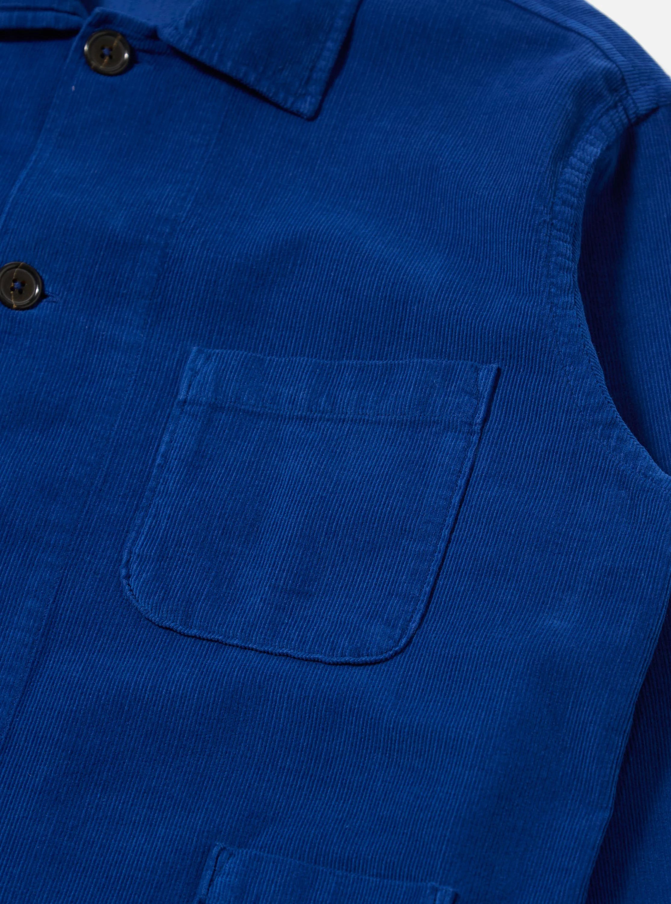 Work Blue Fine Cord Bakers Overshirt - Image 7