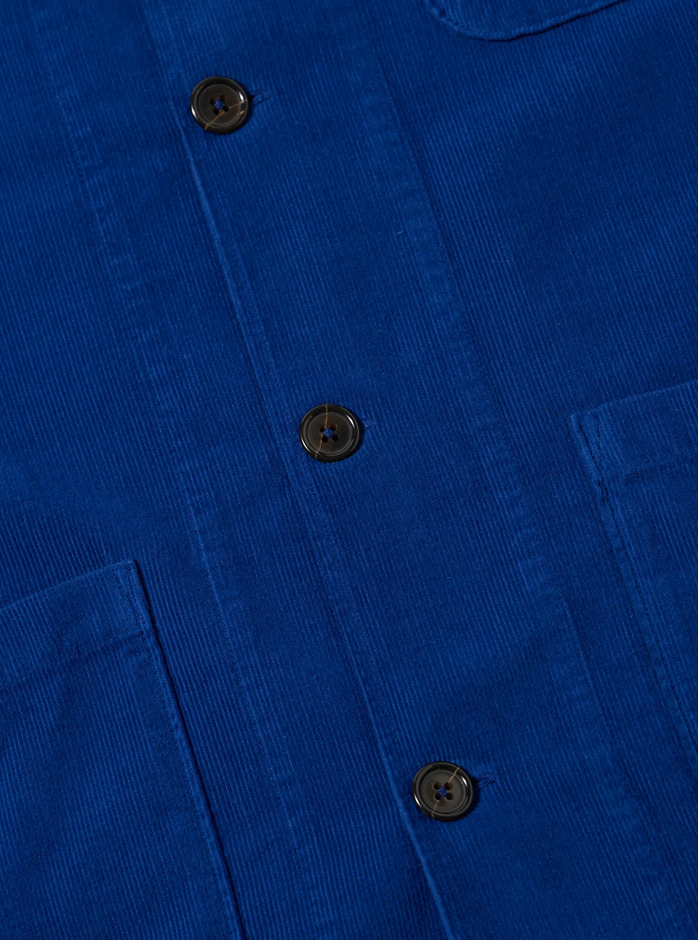 Work Blue Fine Cord Bakers Overshirt - Image 8