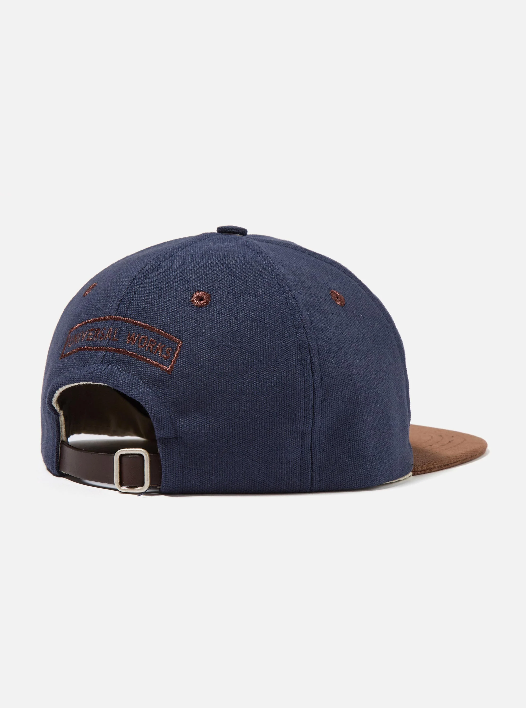 Navy/Brown Canvas Baseball Hat - Image 3