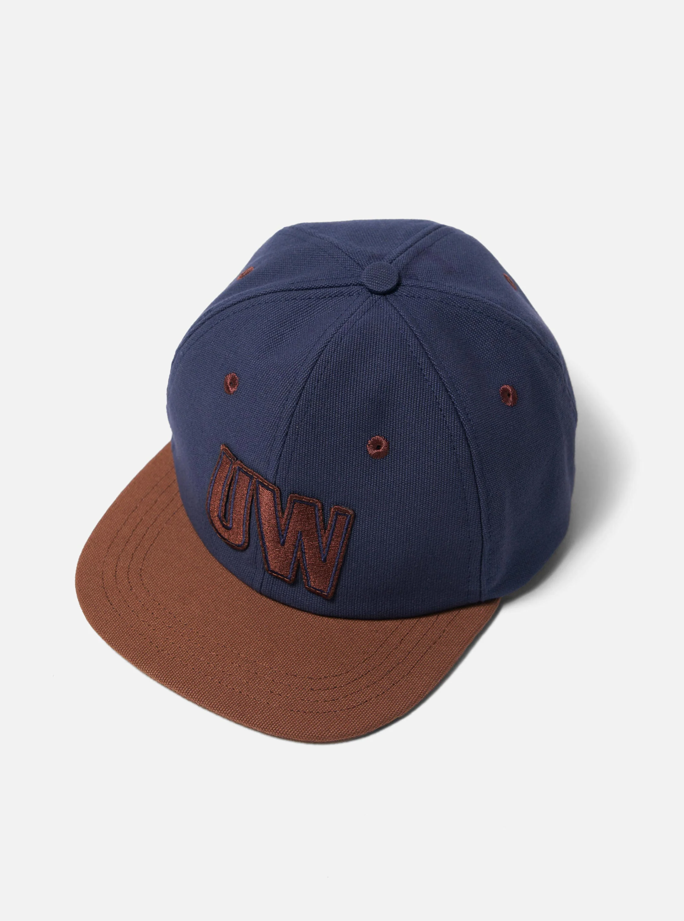 Navy/Brown Canvas Baseball Hat - Image 4