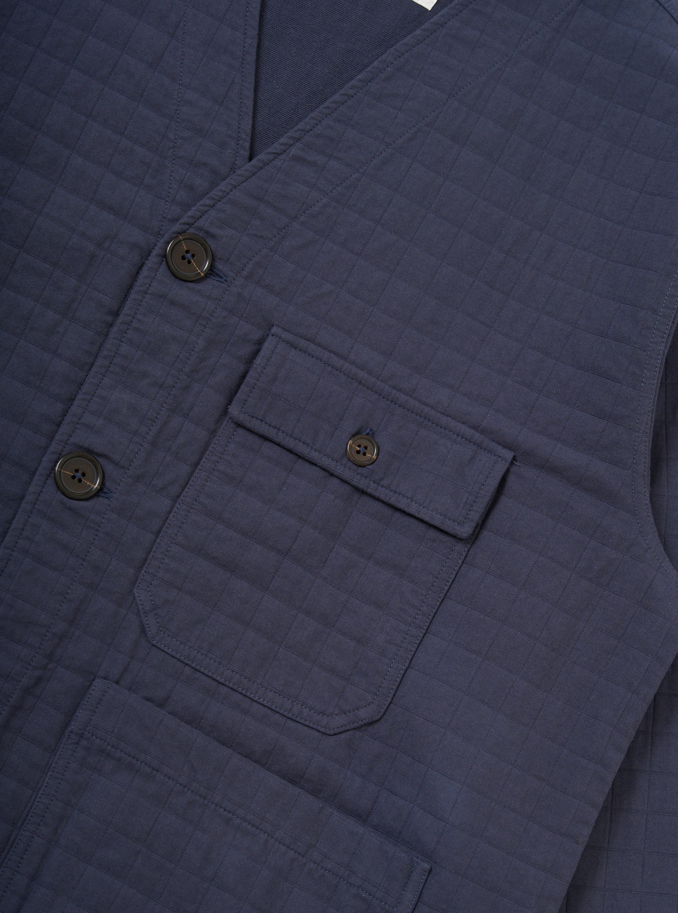 Navy Rahim Cotton Cabin Jacket - Image 7