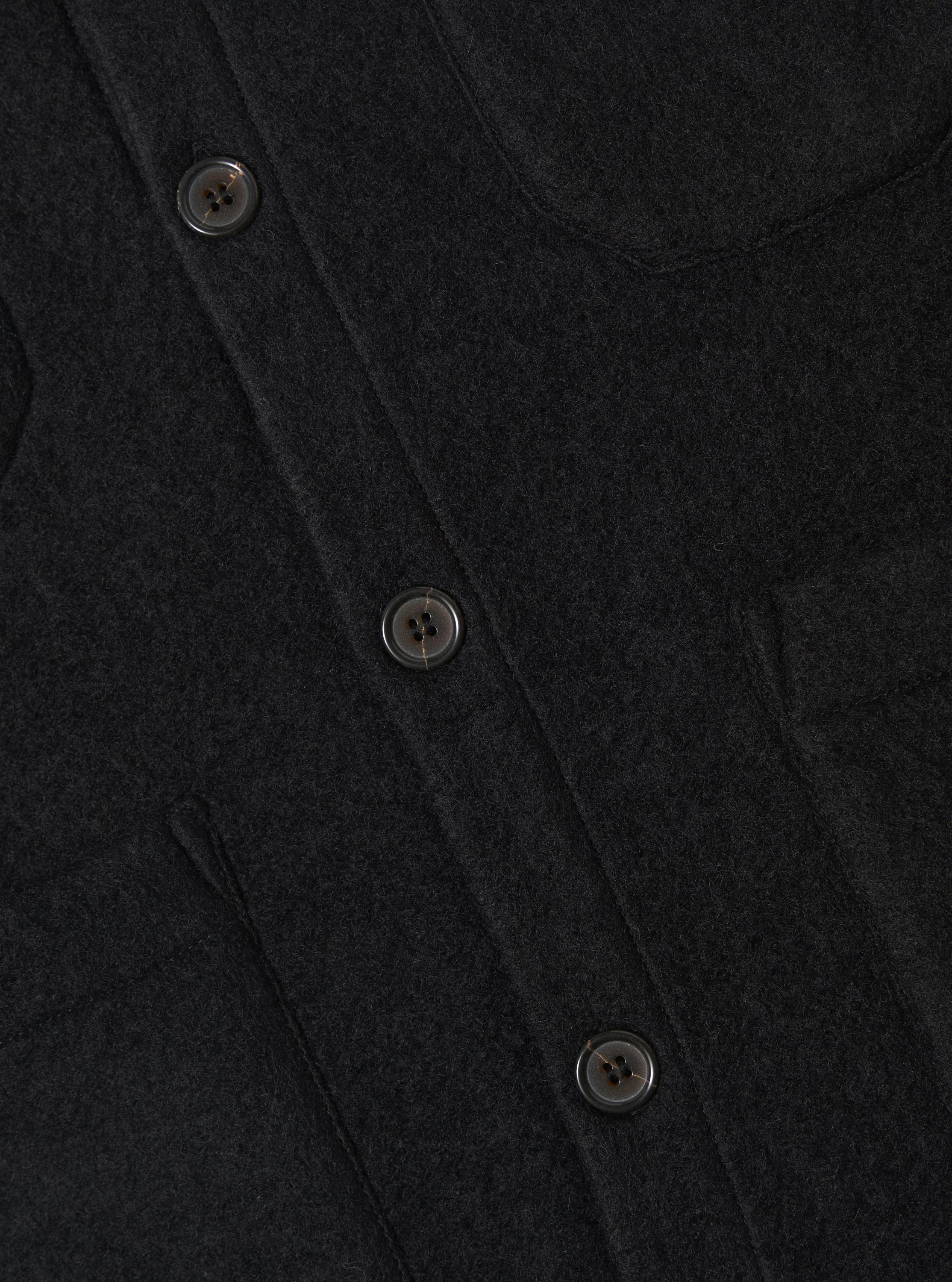 Black Wool Fleece Cardigan - Image 8