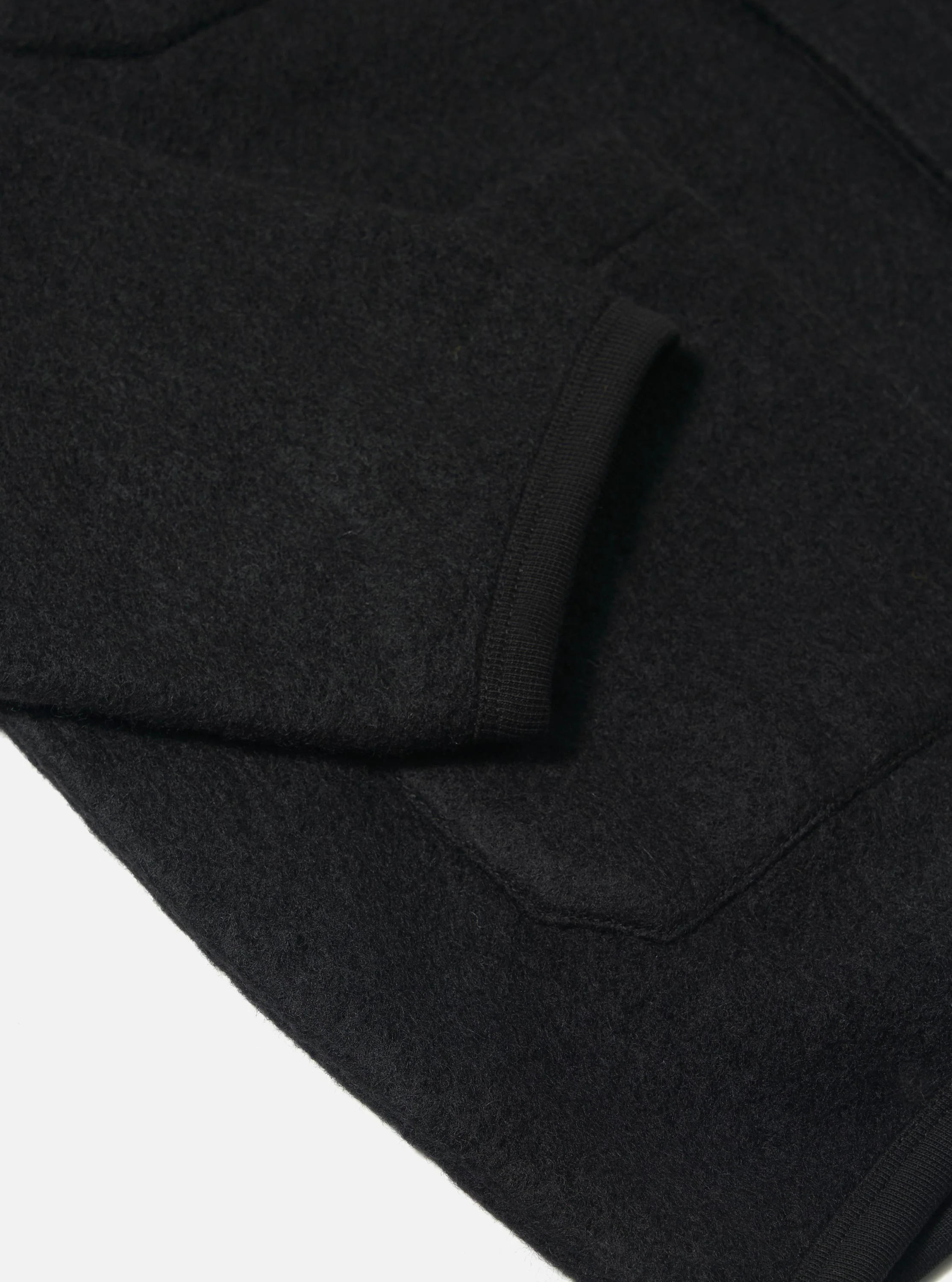 Black Wool Fleece Cardigan - Image 9