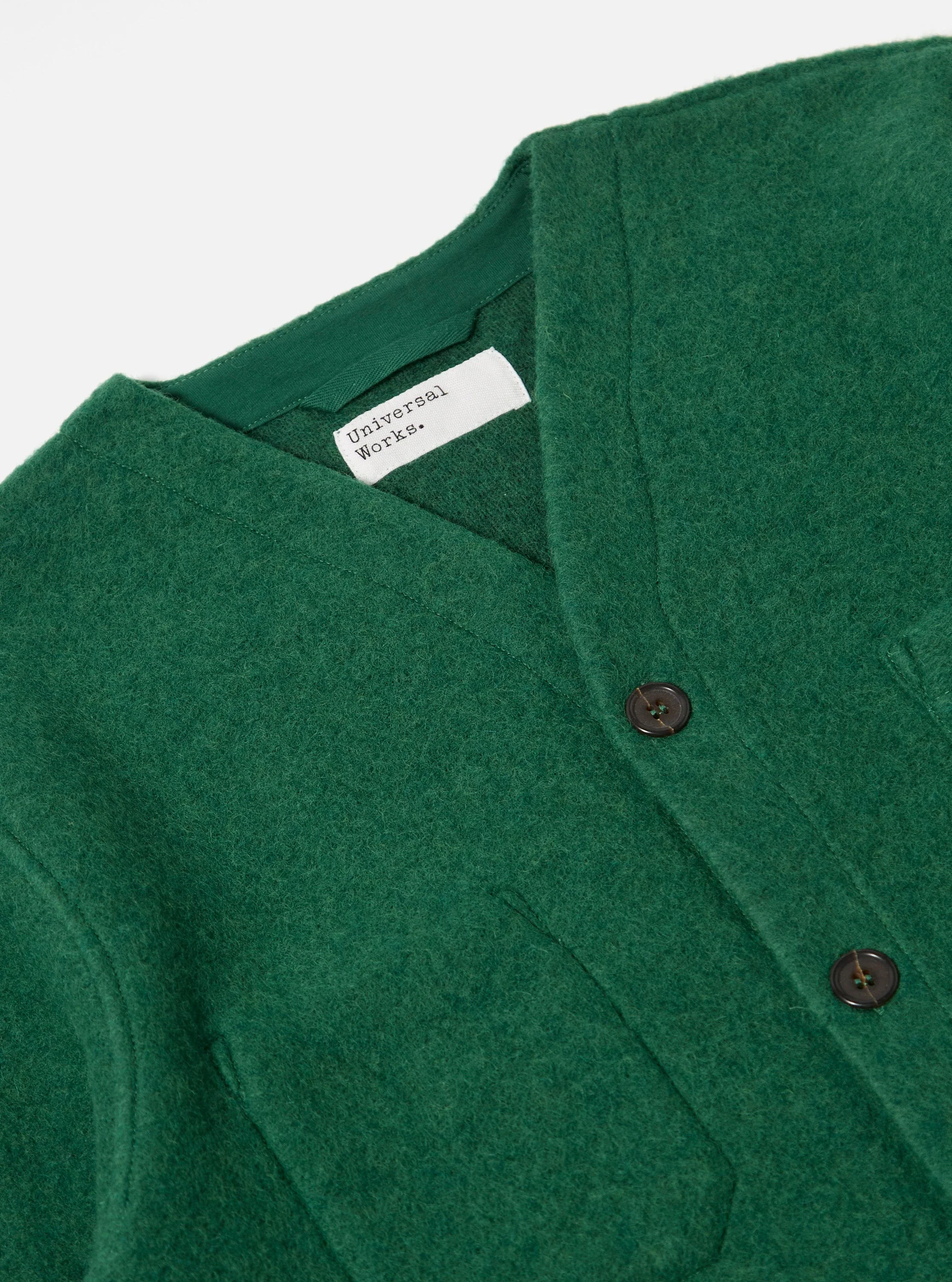 Green Wool Fleece Cardigan - Image 6