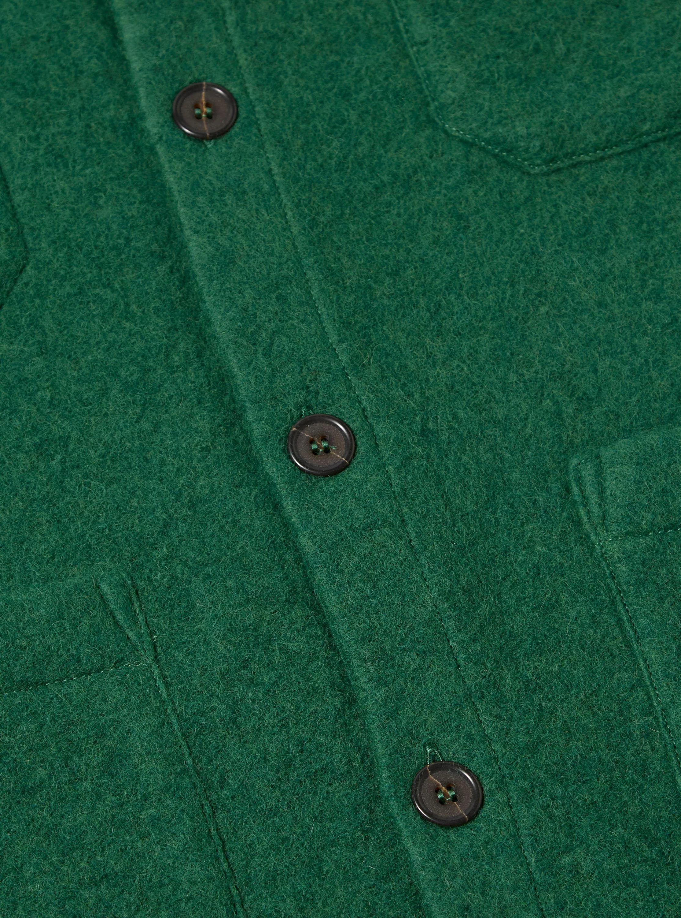 Green Wool Fleece Cardigan - Image 8