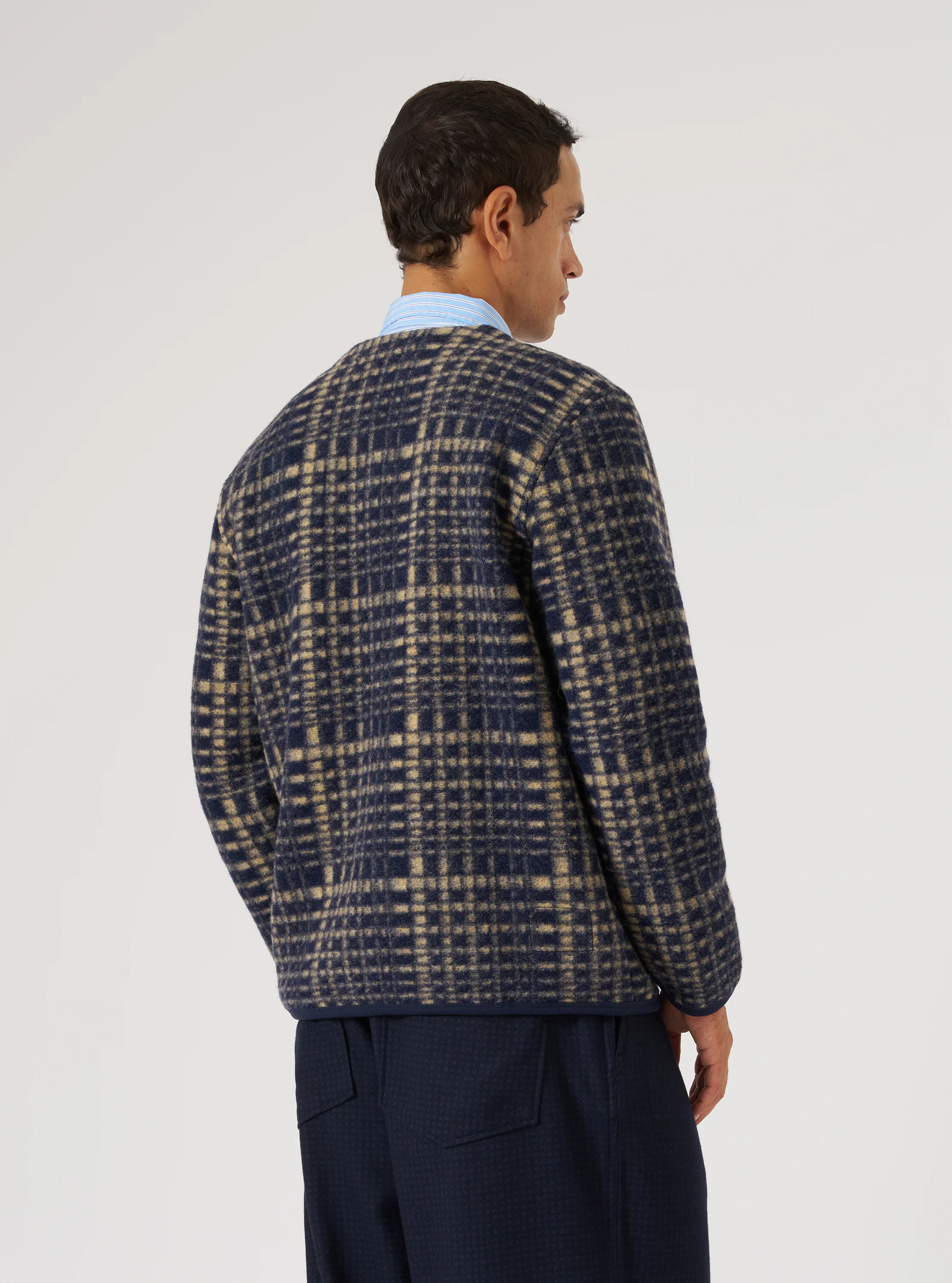 Navy Telepass Fleece Cardigan - Image 3