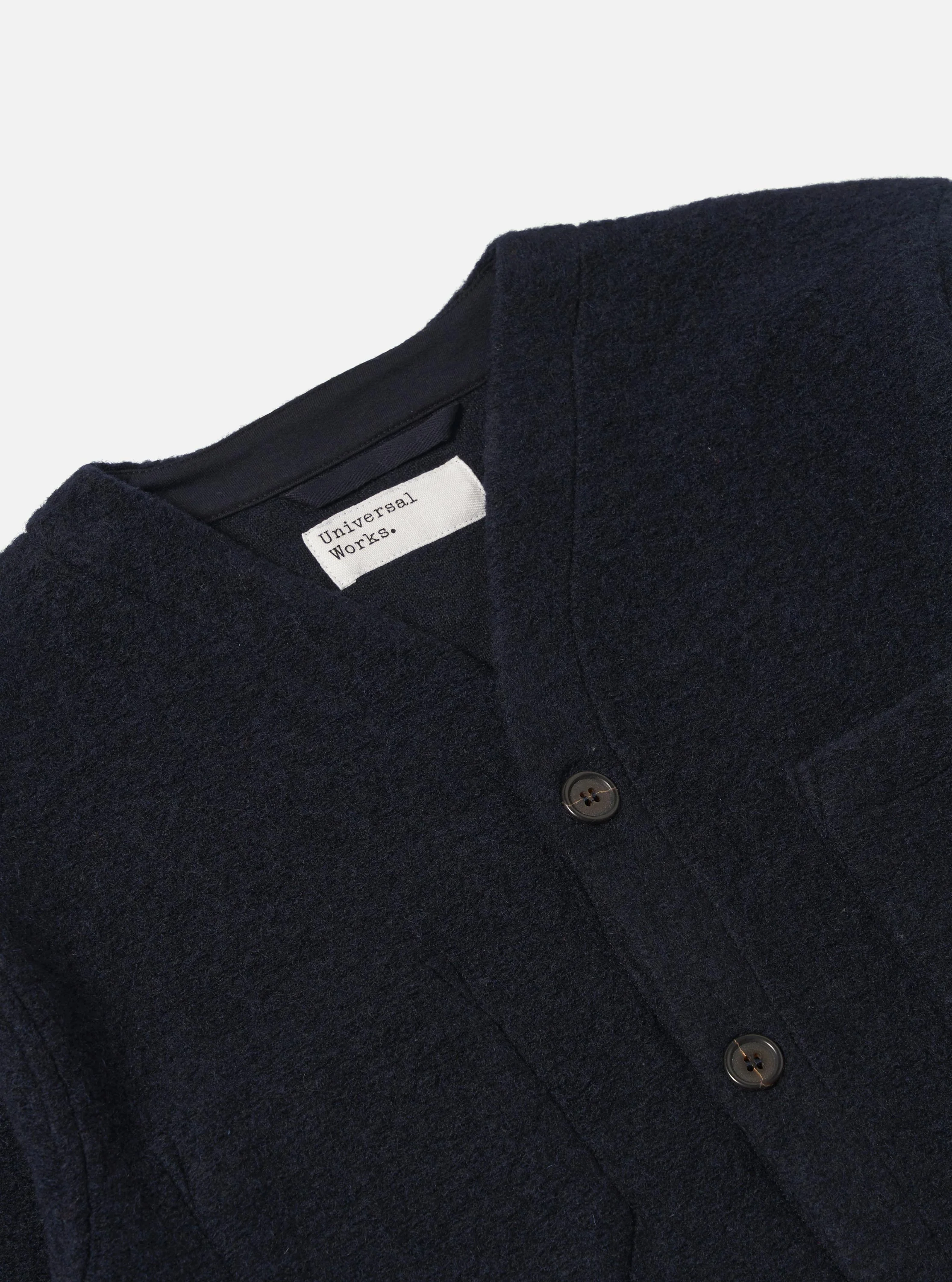 Navy Wool Fleece Cardigan - Image 6