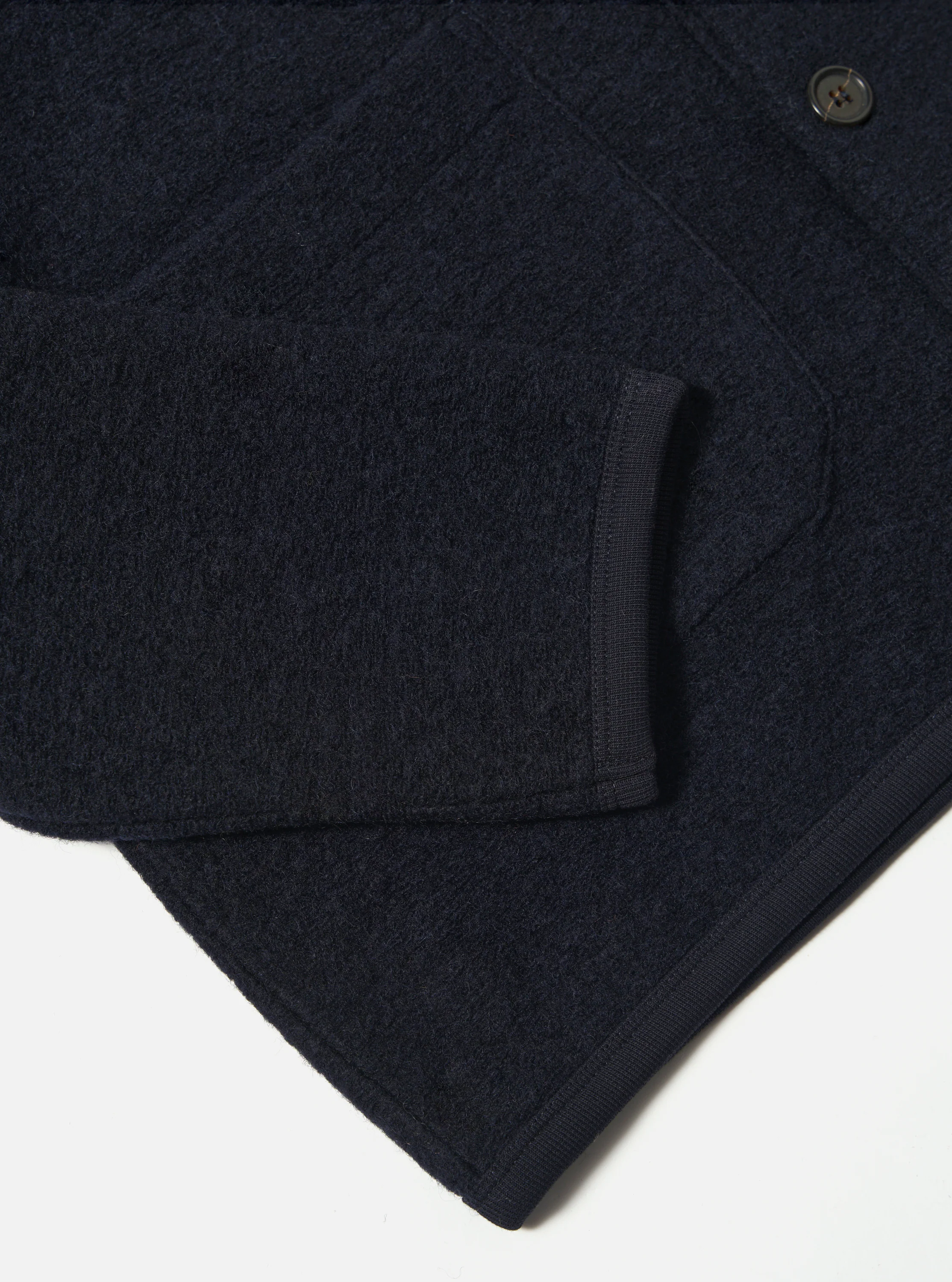 Navy Wool Fleece Cardigan - Image 9