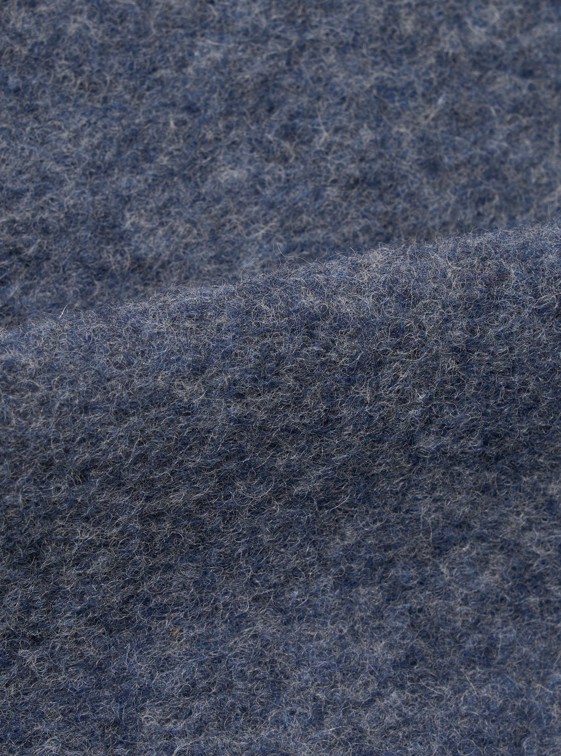 Slate Blue Wool Fleece Cardigan - Image 4