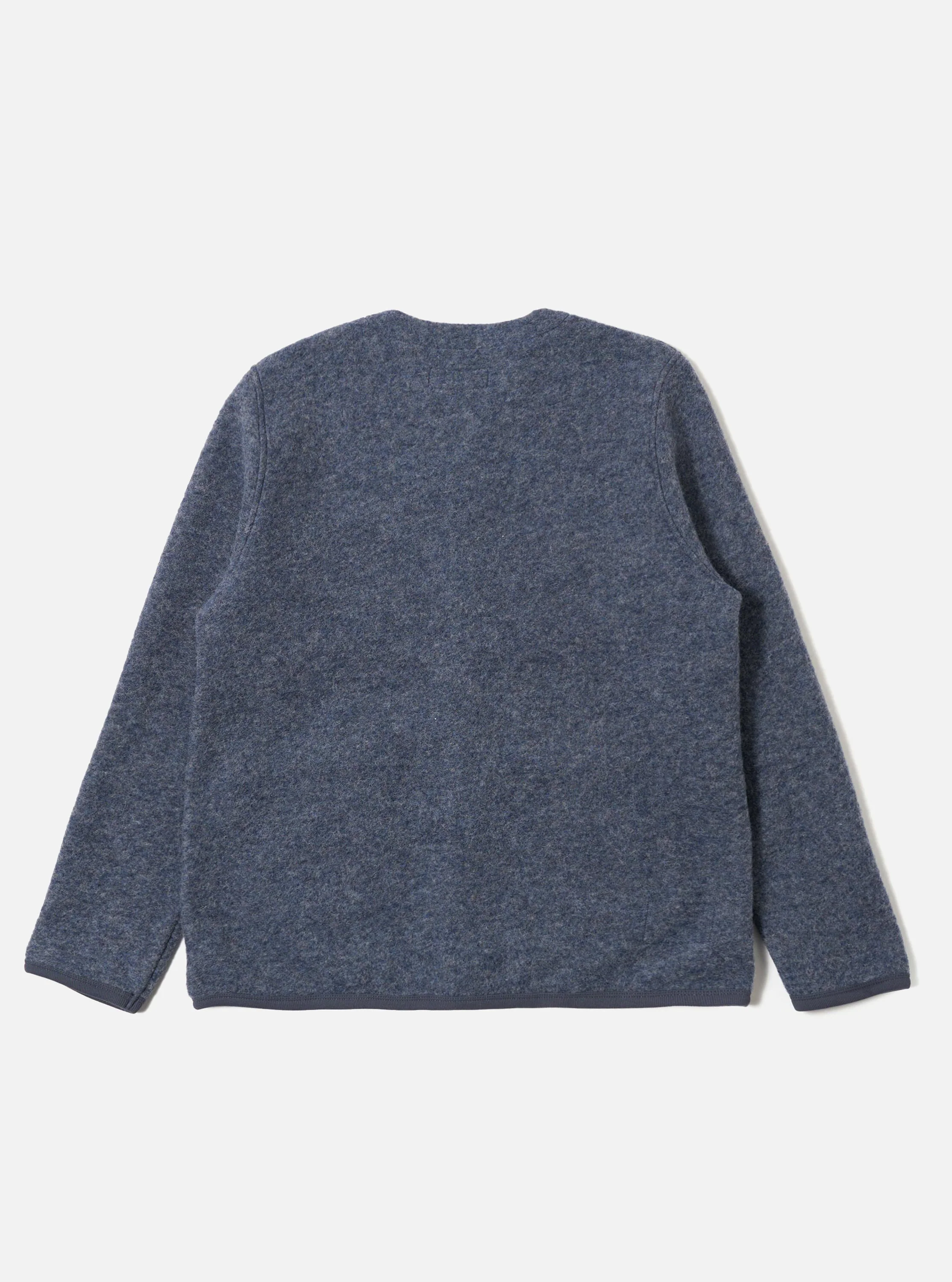 Slate Blue Wool Fleece Cardigan - Image 5