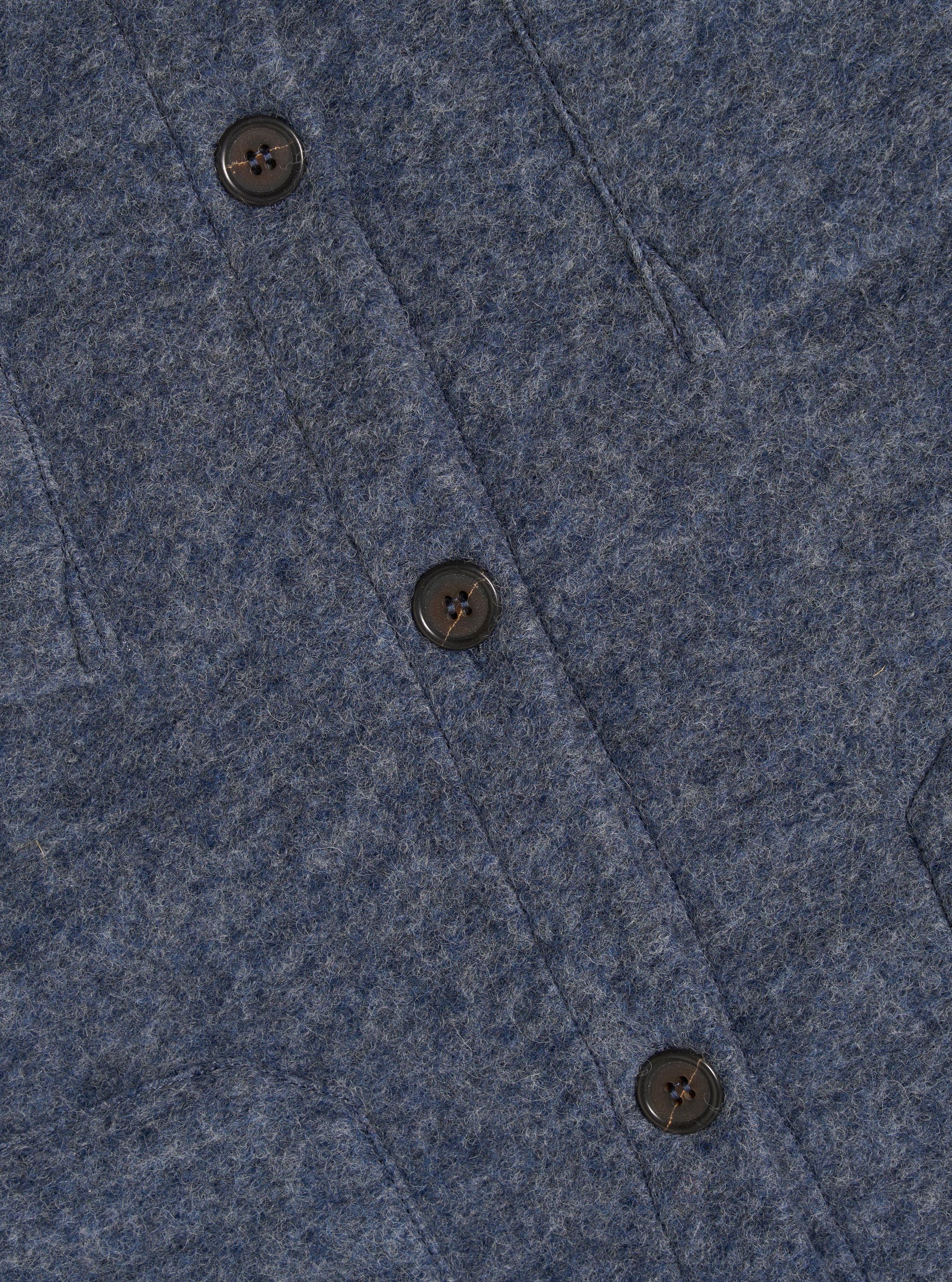 Slate Blue Wool Fleece Cardigan - Image 8