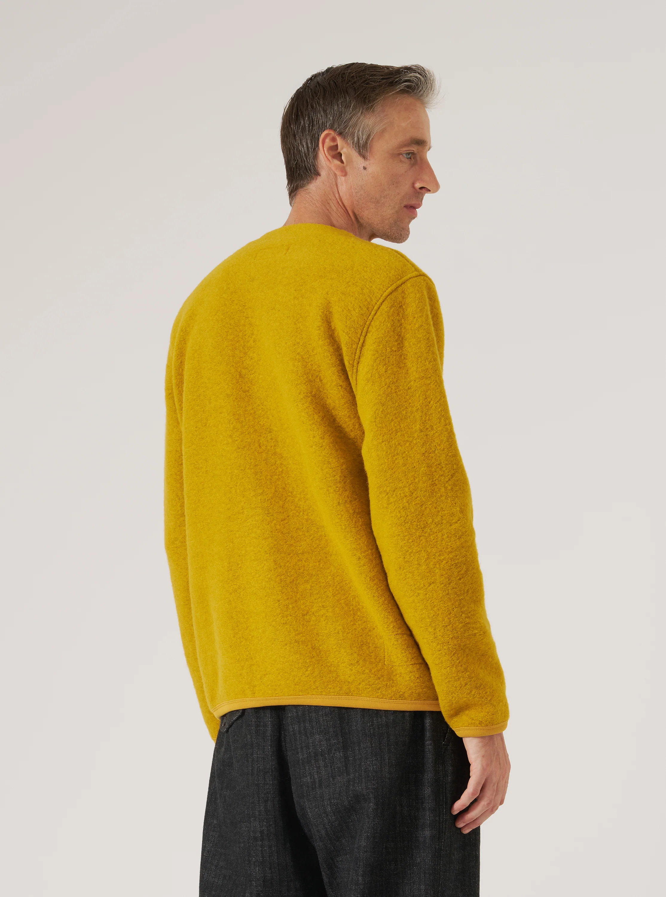 Yellow Wool Fleece Cardigan - Image 3