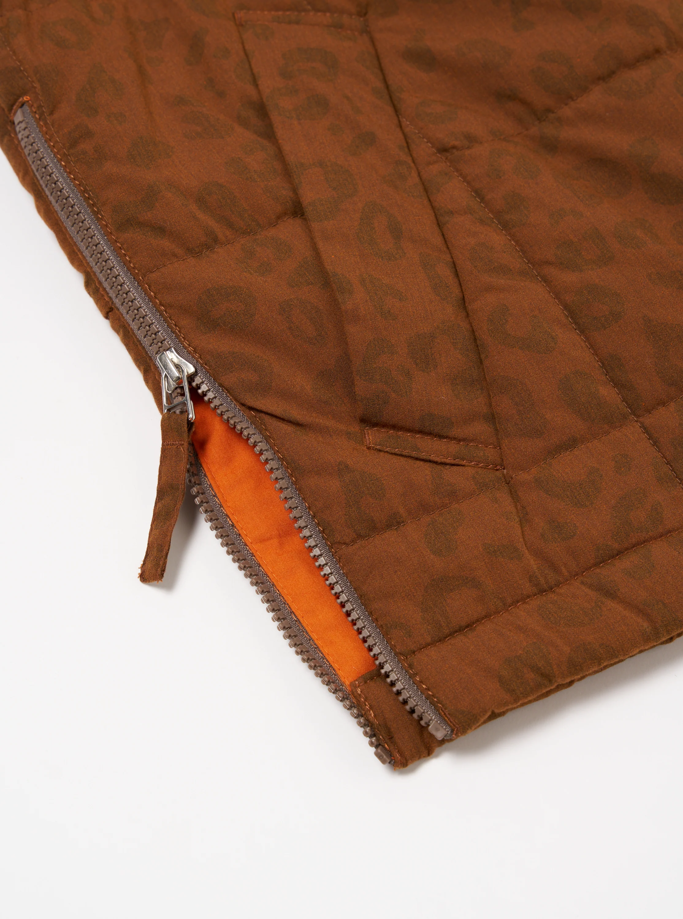 Orange Leopard Recycled Polytech Carlton Gilet - Image 6