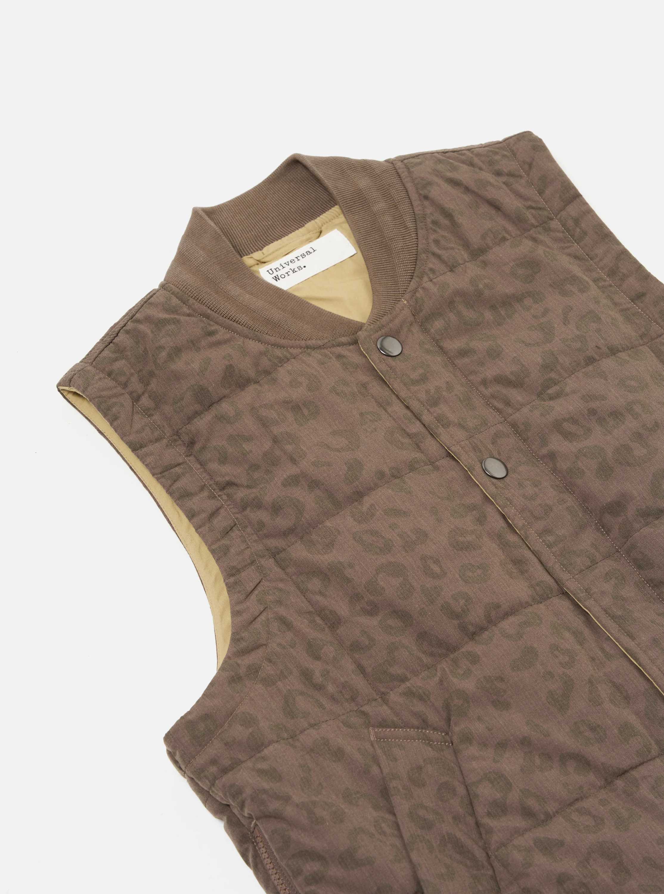 Sand Leopard Recycled Polytech Carlton Gilet - Image 4