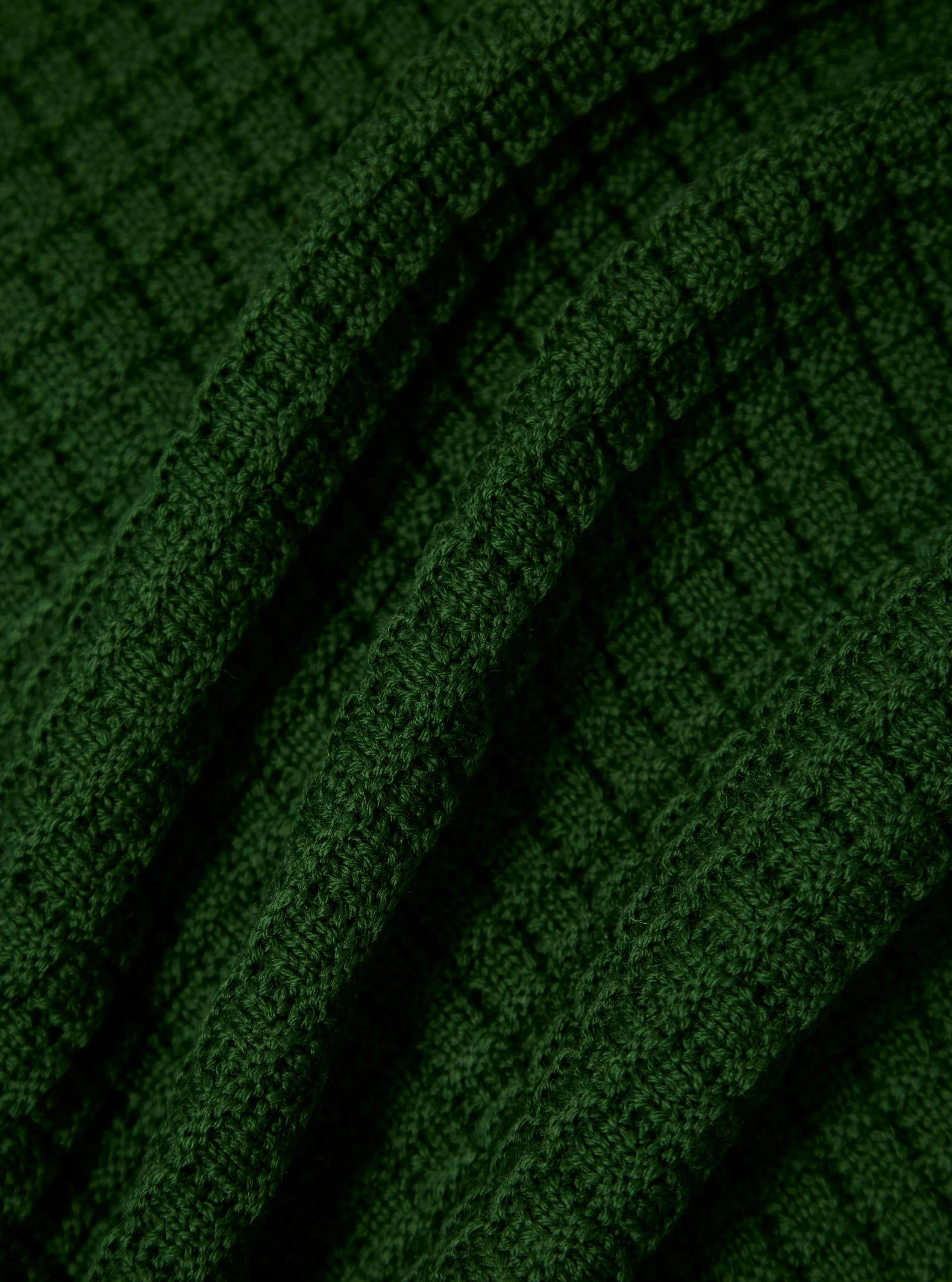 Green Textured Merino Knit Charlie Cardigan - Image 4