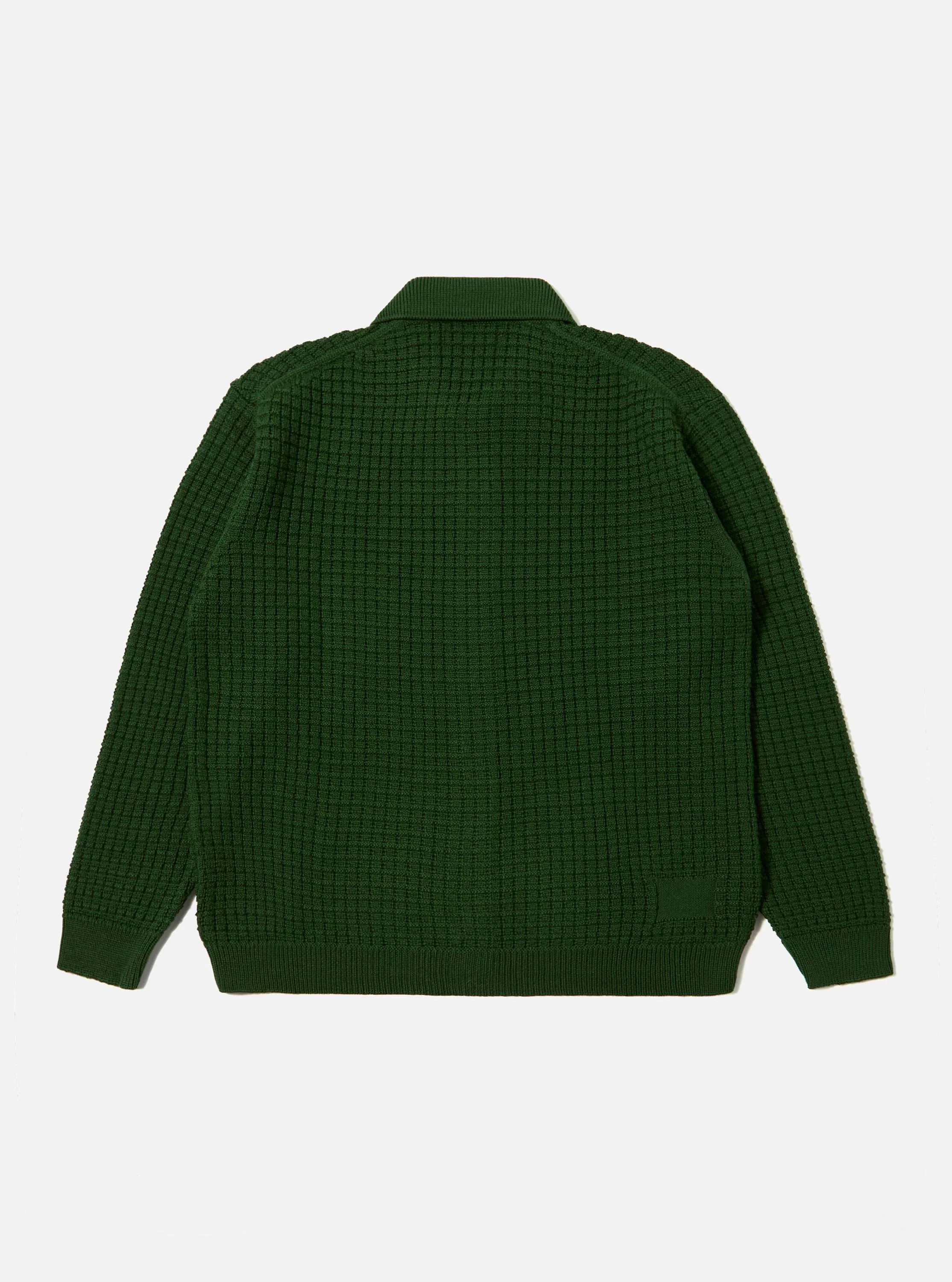 Green Textured Merino Knit Charlie Cardigan - Image 5