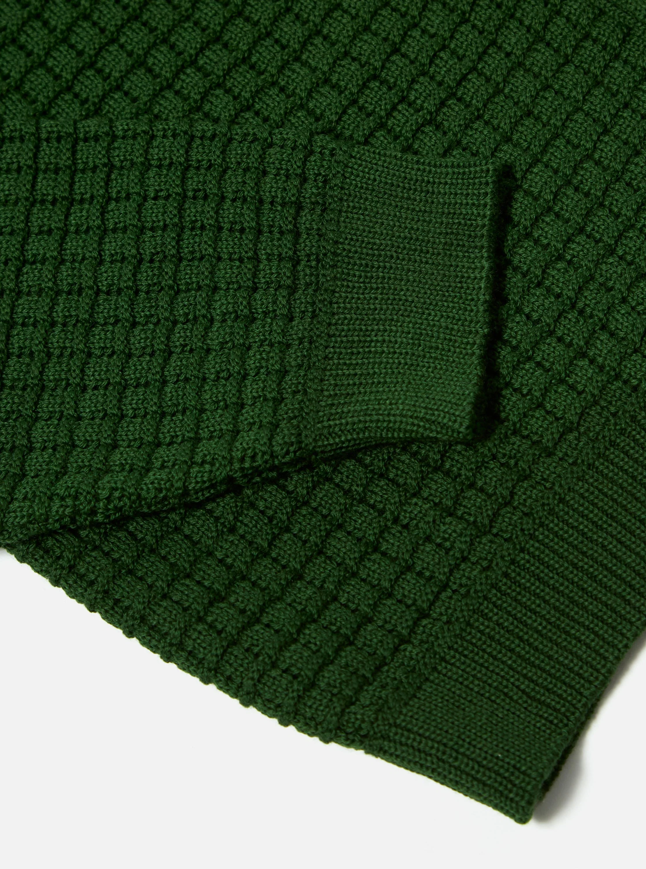 Green Textured Merino Knit Charlie Cardigan - Image 9