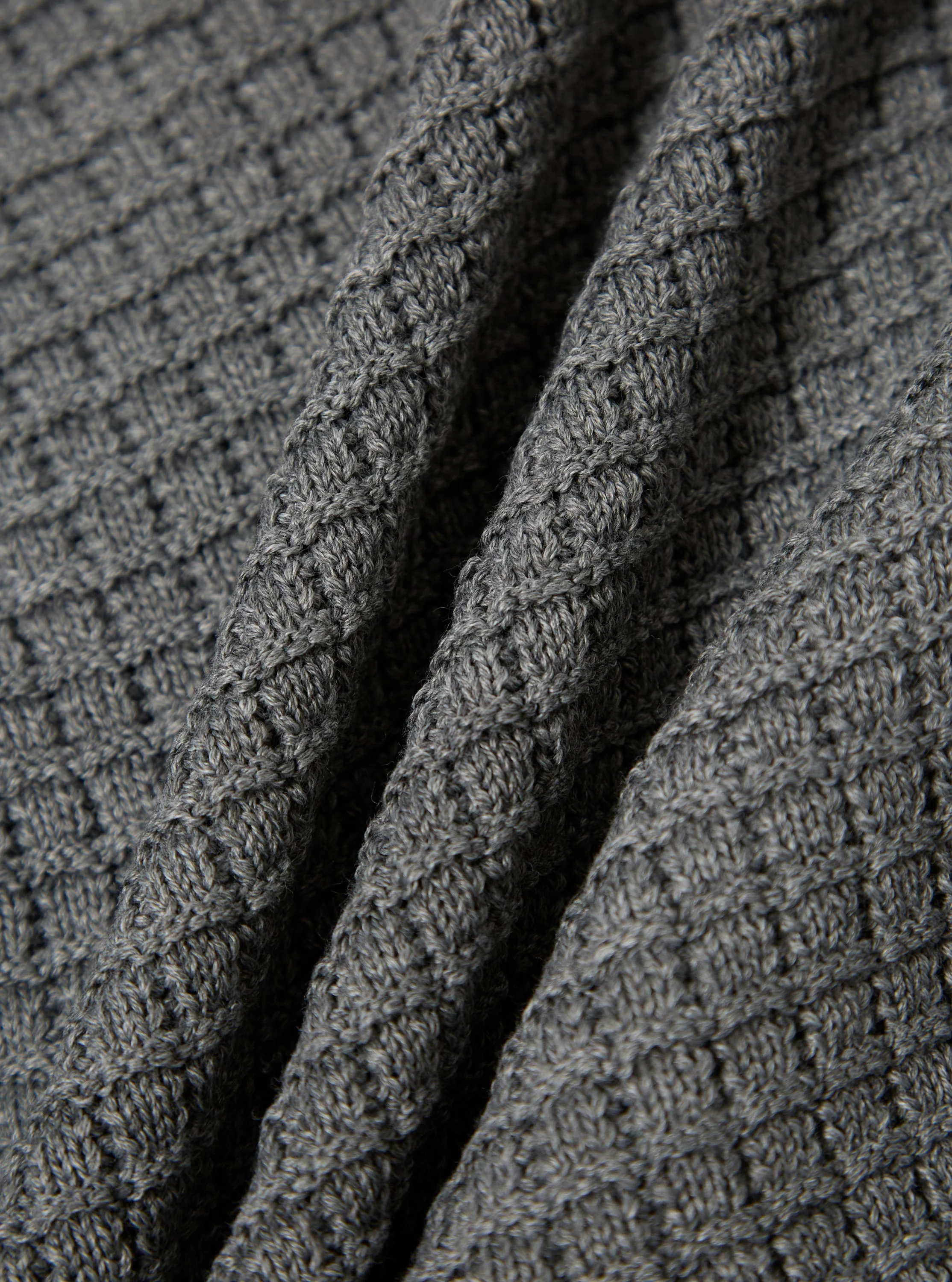 Grey Textured Merino Knit Charlie Cardigan - Image 4