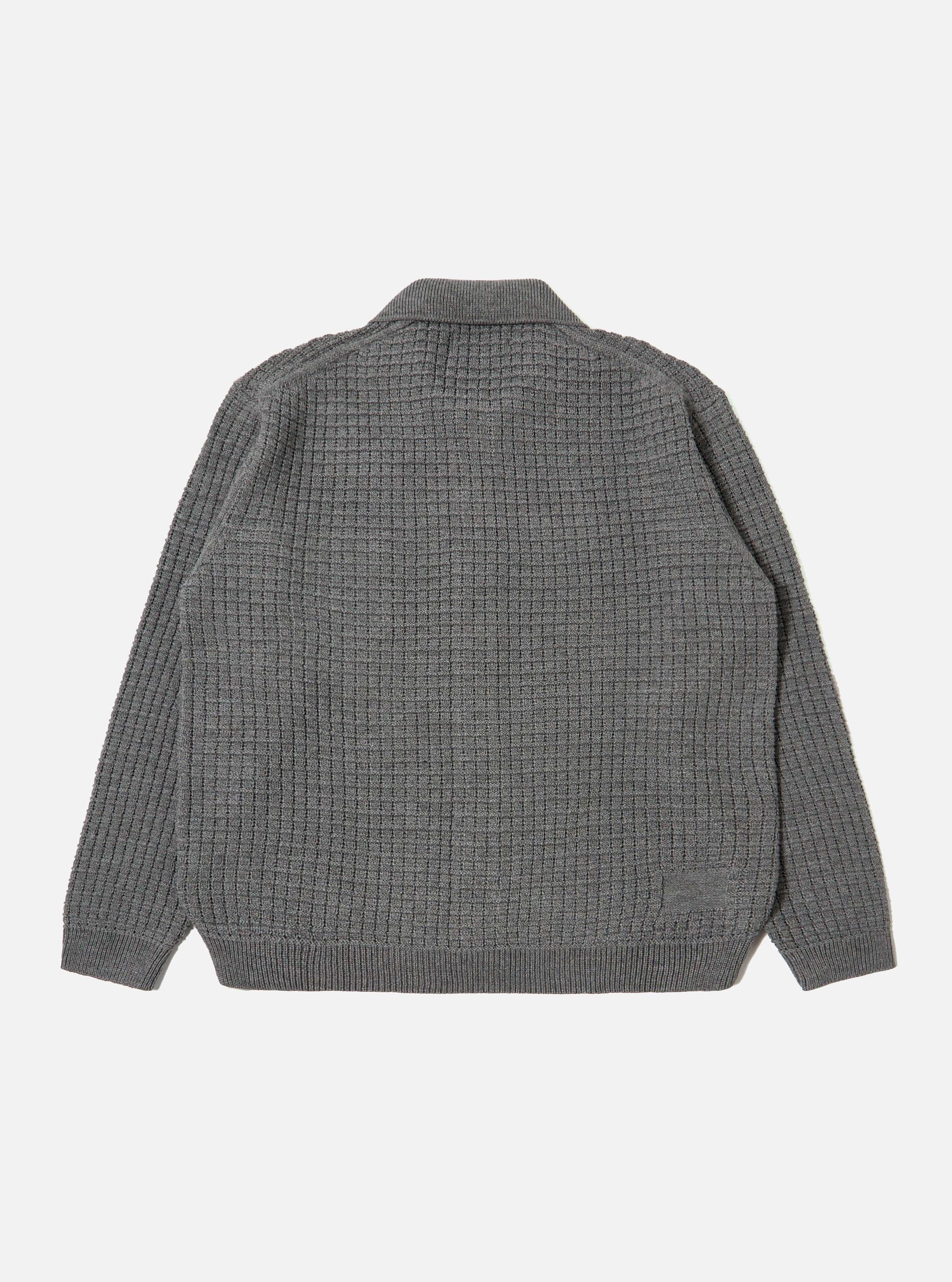 Grey Textured Merino Knit Charlie Cardigan - Image 5