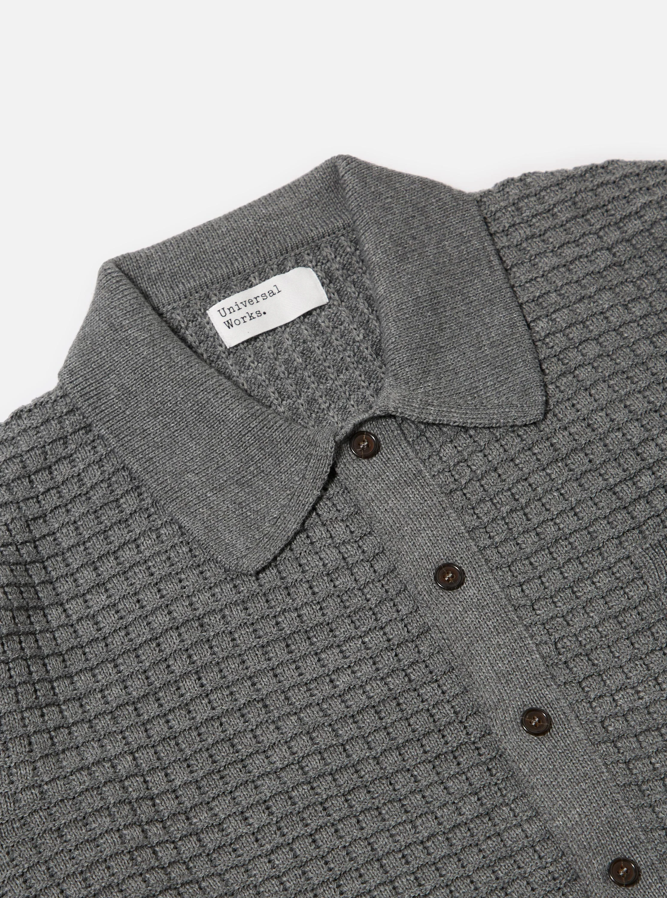 Grey Textured Merino Knit Charlie Cardigan - Image 6