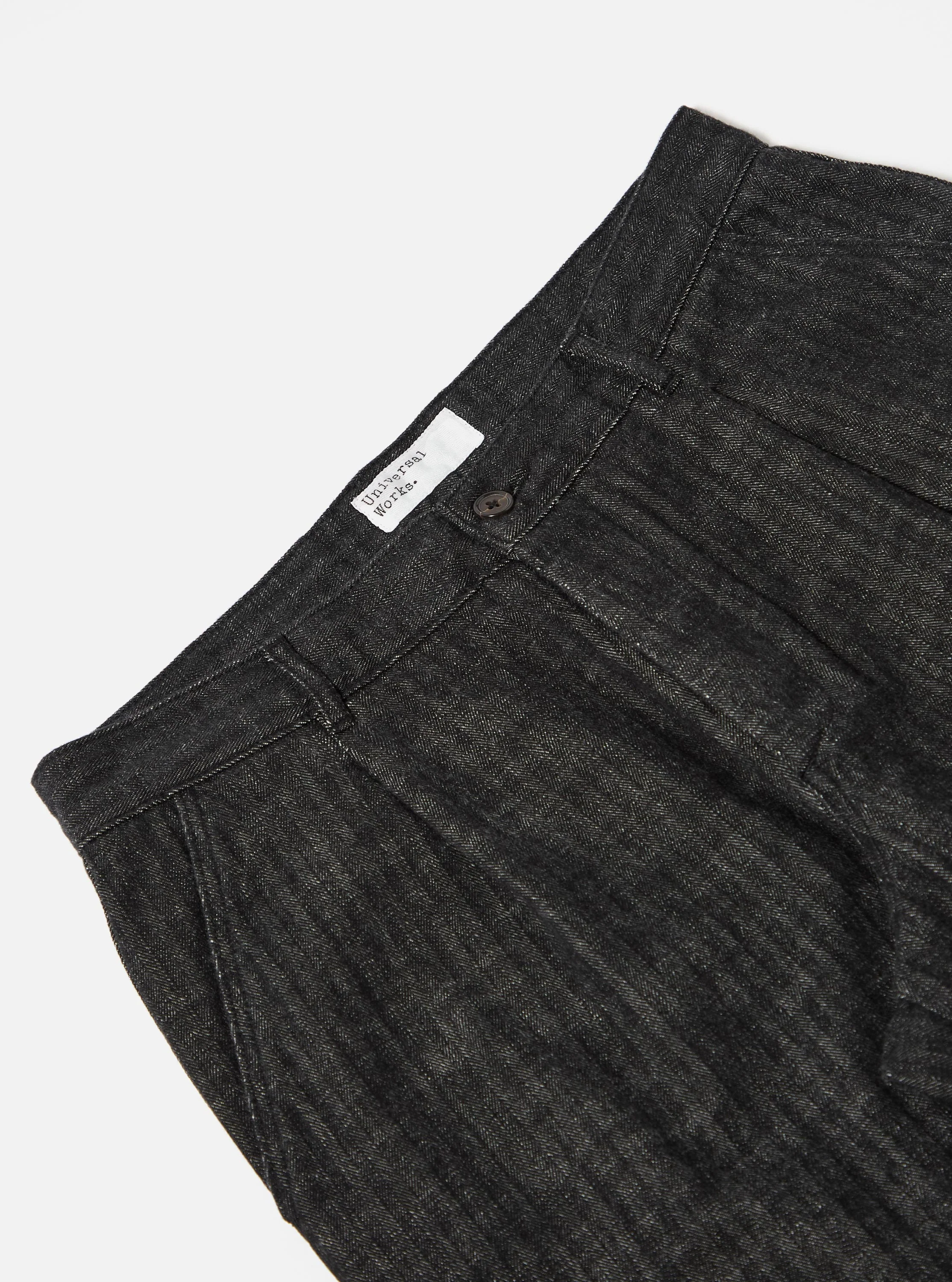 Black Italian Cotton Denim Duke Pant - Image 5