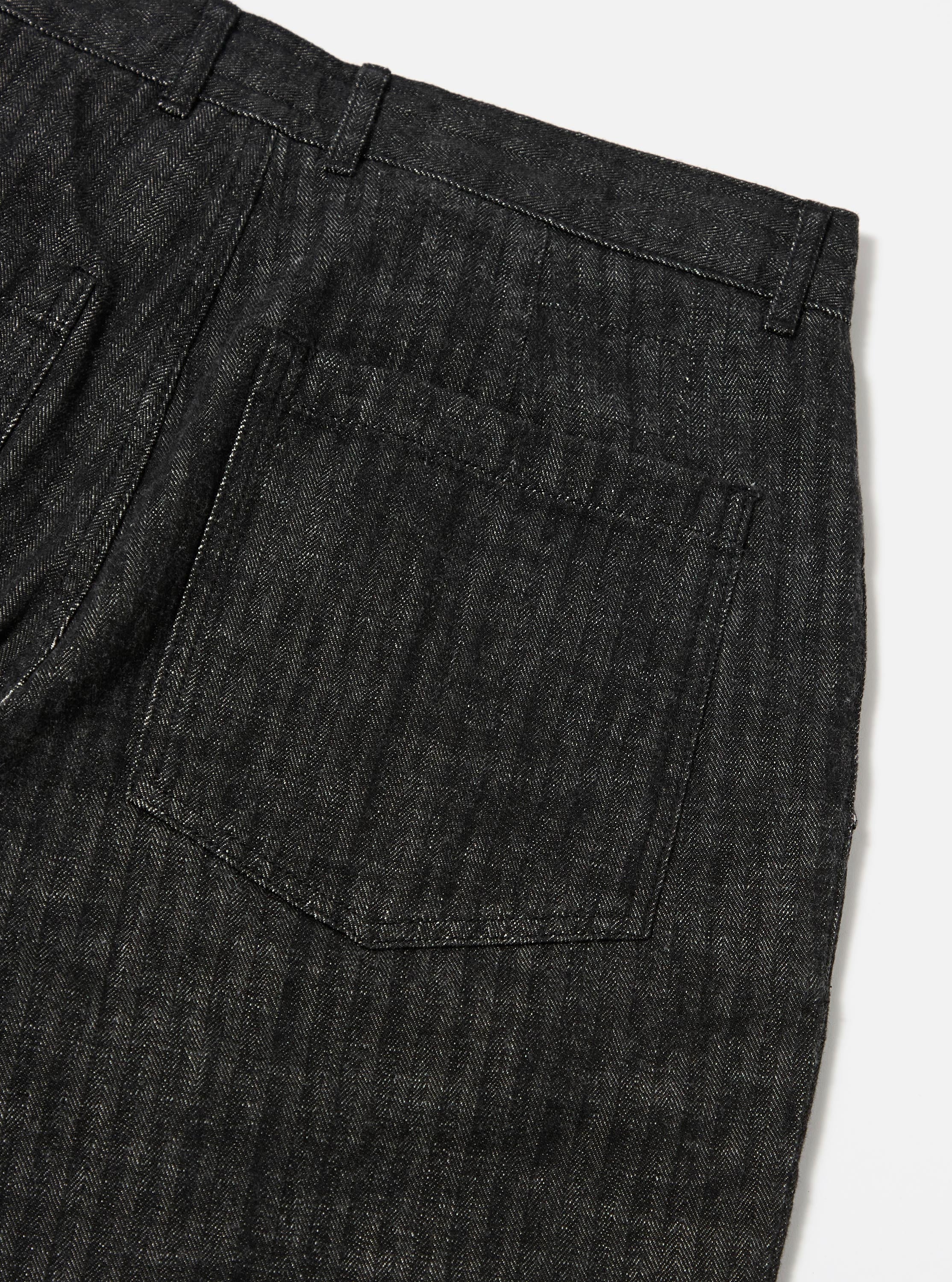 Black Italian Cotton Denim Duke Pant - Image 6